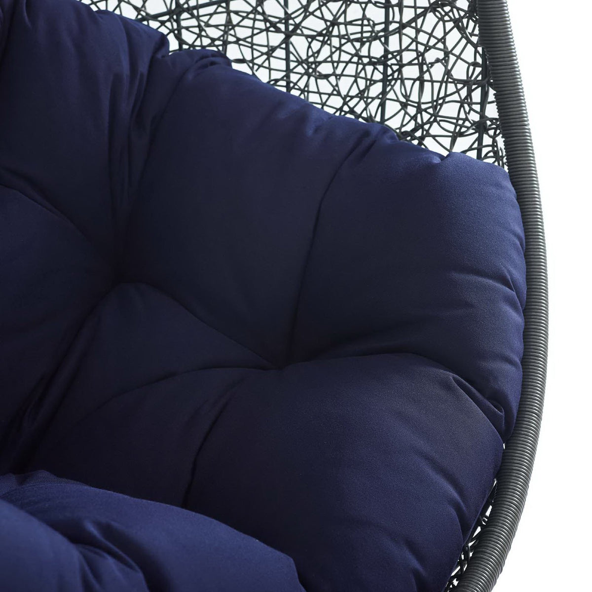 Hide Outdoor Patio Sunbrella® Swing Chair With Stand, Gray Navy