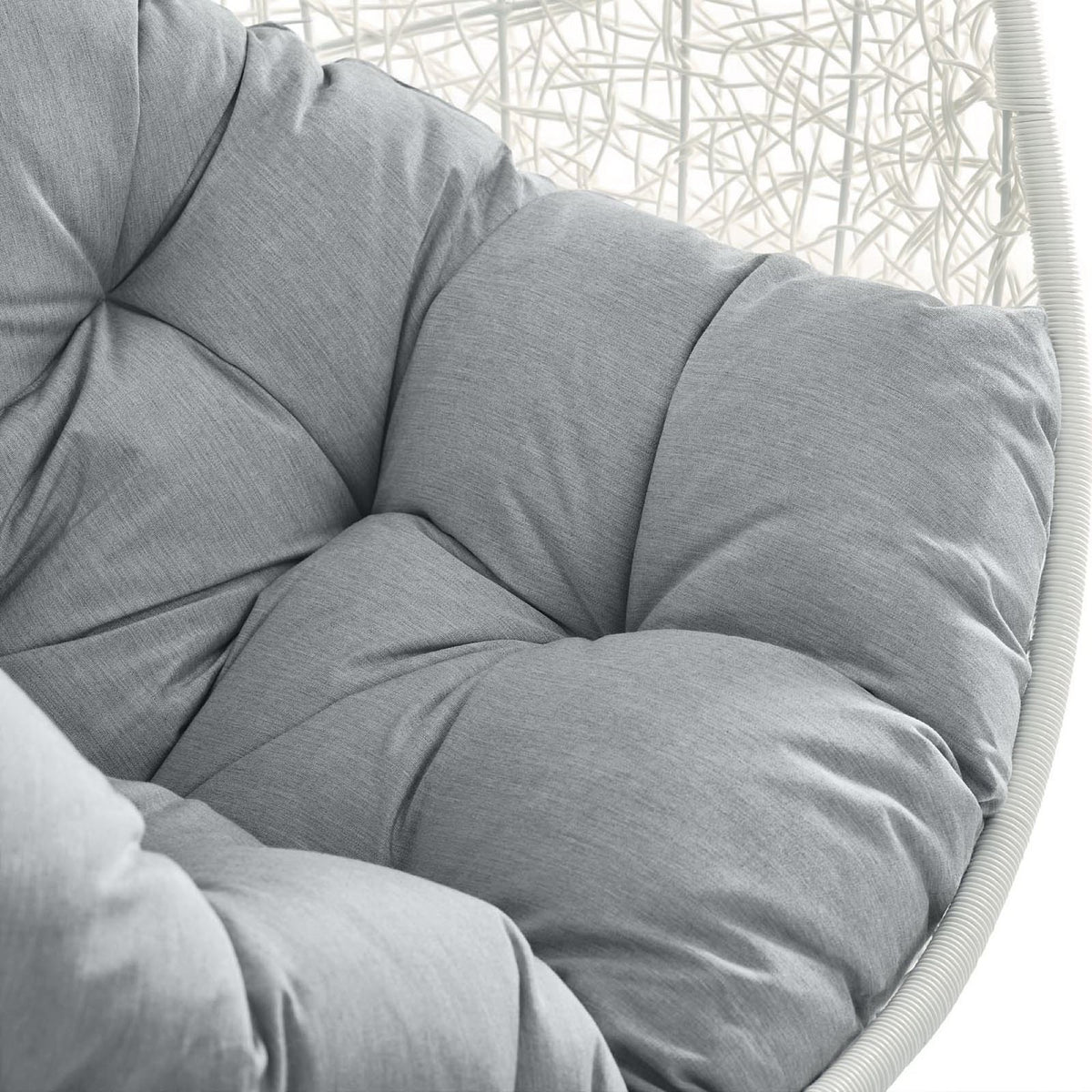 Hide Outdoor Patio Sunbrella® Swing Chair With Stand, White Gray