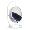 Hide Outdoor Patio Sunbrella® Swing Chair With Stand, White Navy