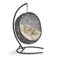 Encase Sunbrella® Swing Outdoor Patio Lounge Chair, Black Beige