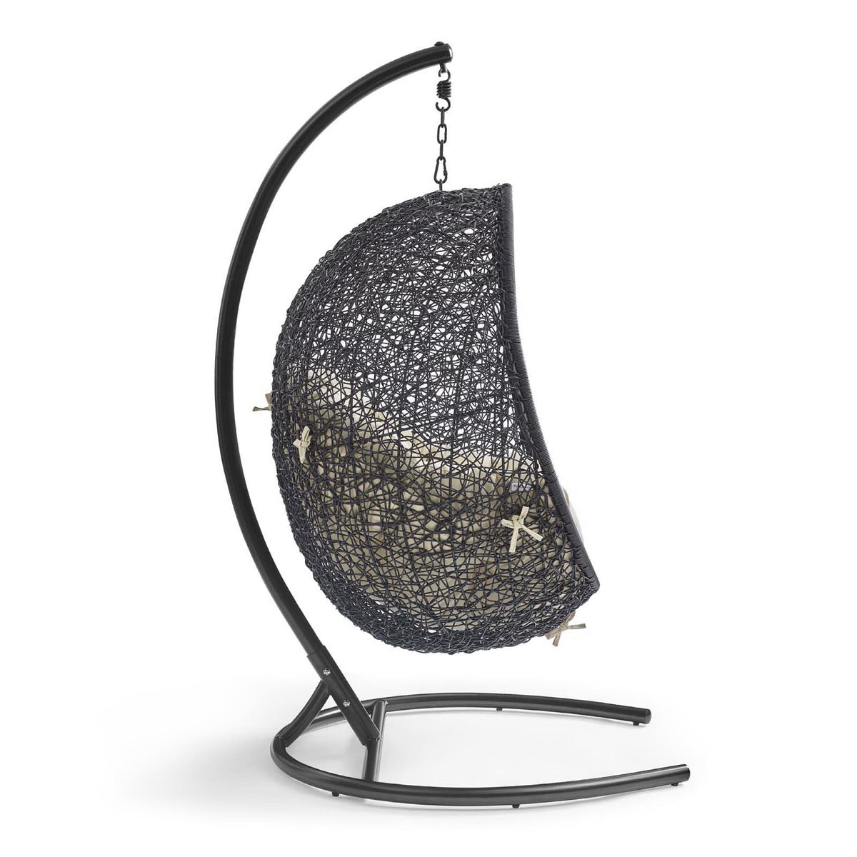 Encase Sunbrella® Swing Outdoor Patio Lounge Chair, Black Beige