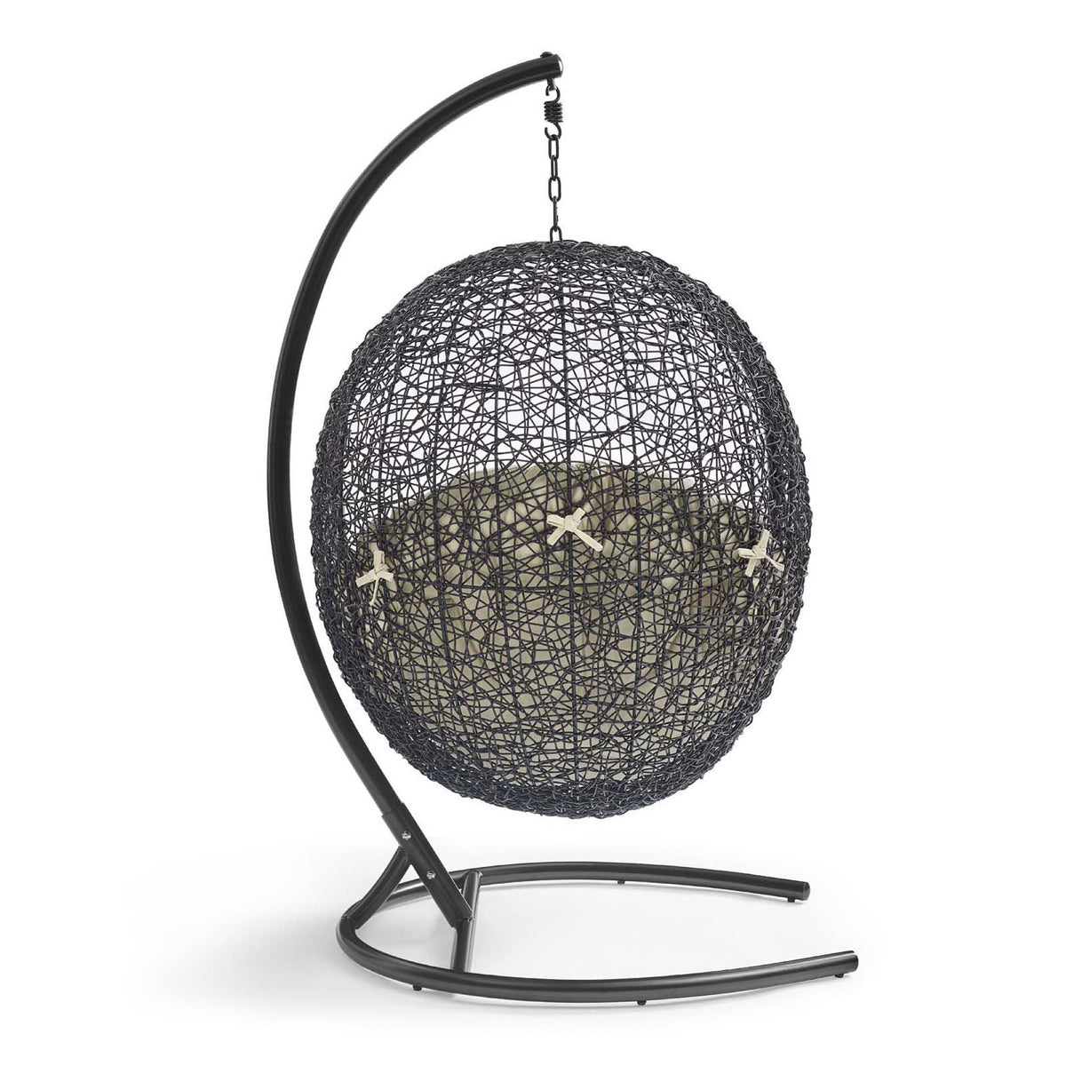 Encase Sunbrella® Swing Outdoor Patio Lounge Chair, Black Beige