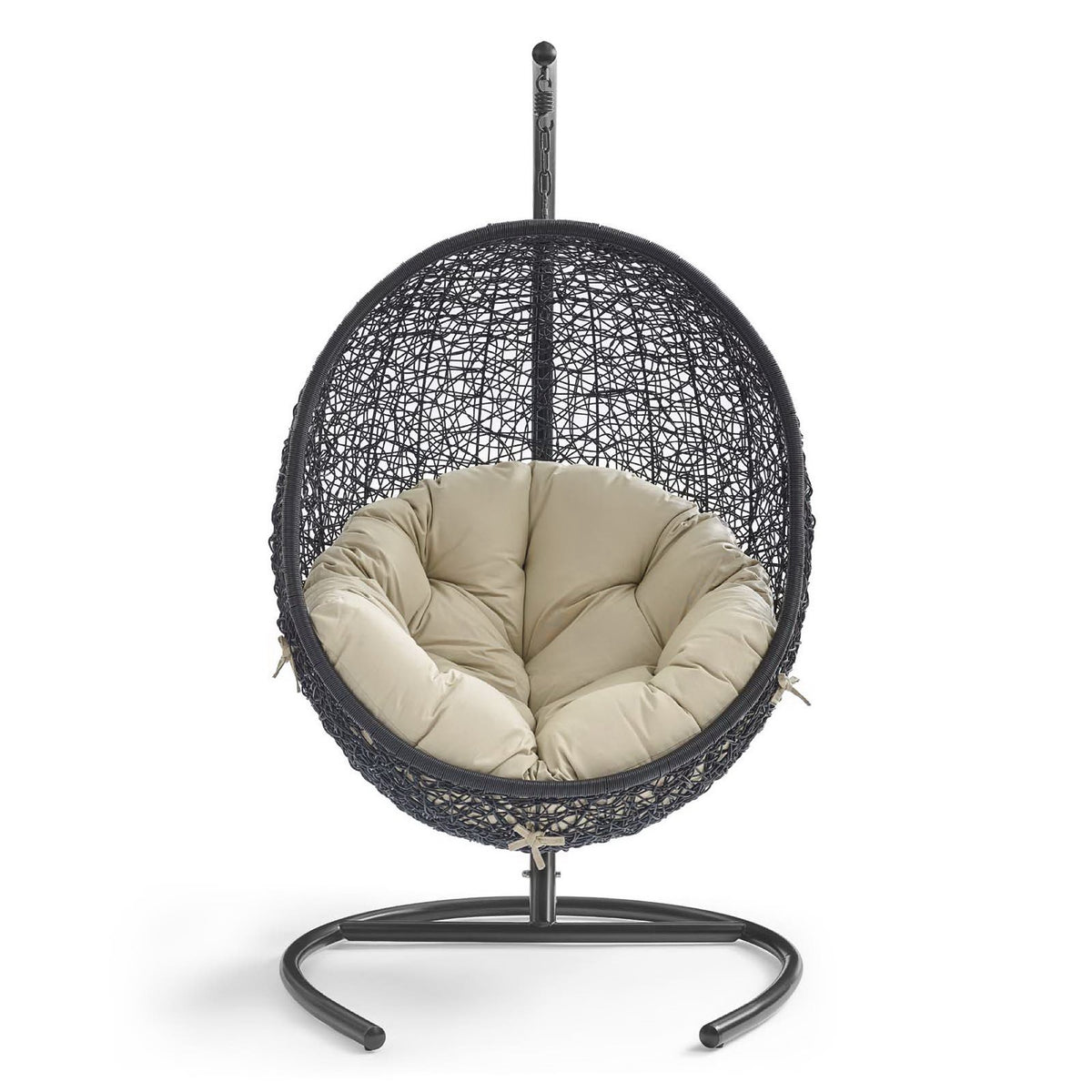Encase Sunbrella® Swing Outdoor Patio Lounge Chair, Black Beige