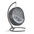 Encase Sunbrella® Swing Outdoor Patio Lounge Chair, Black Gray
