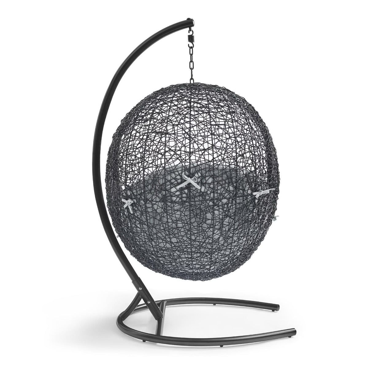 Encase Sunbrella® Swing Outdoor Patio Lounge Chair, Black Gray