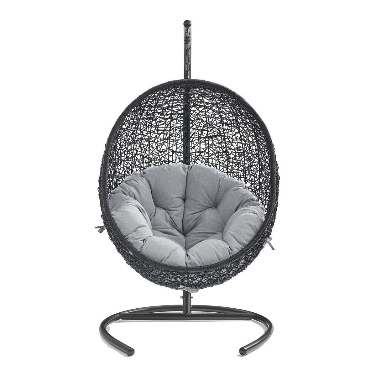 Encase Sunbrella® Swing Outdoor Patio Lounge Chair, Black Gray
