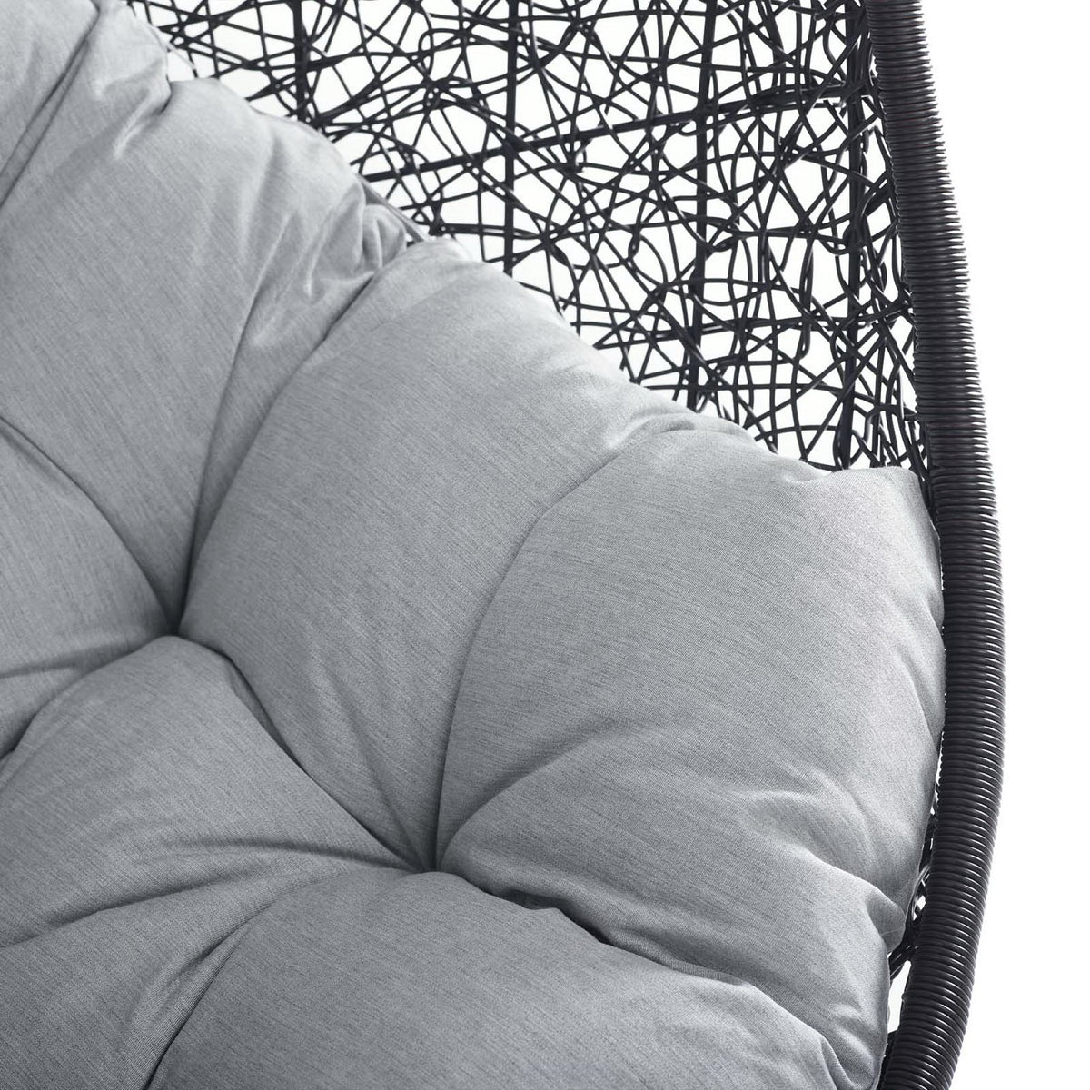 Encase Sunbrella® Swing Outdoor Patio Lounge Chair, Black Gray