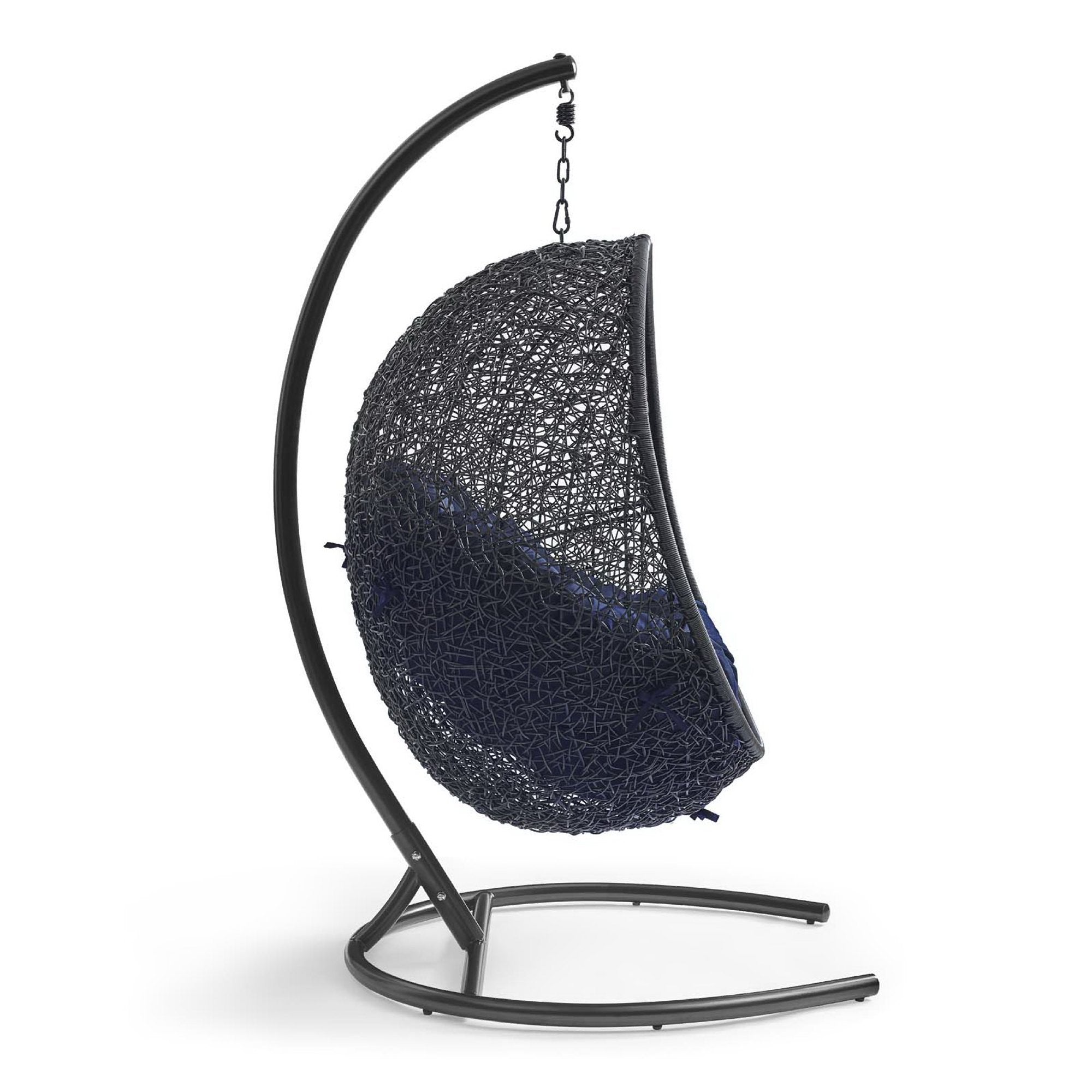 Encase Sunbrella® Swing Outdoor Patio Lounge Chair, Black Navy