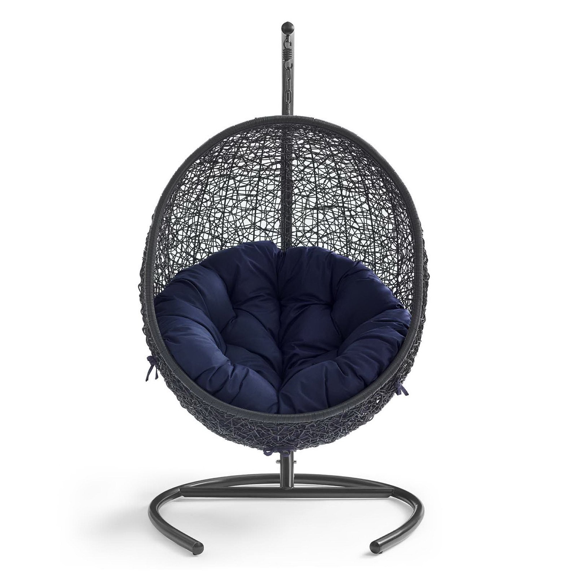 Encase Sunbrella® Swing Outdoor Patio Lounge Chair, Black Navy
