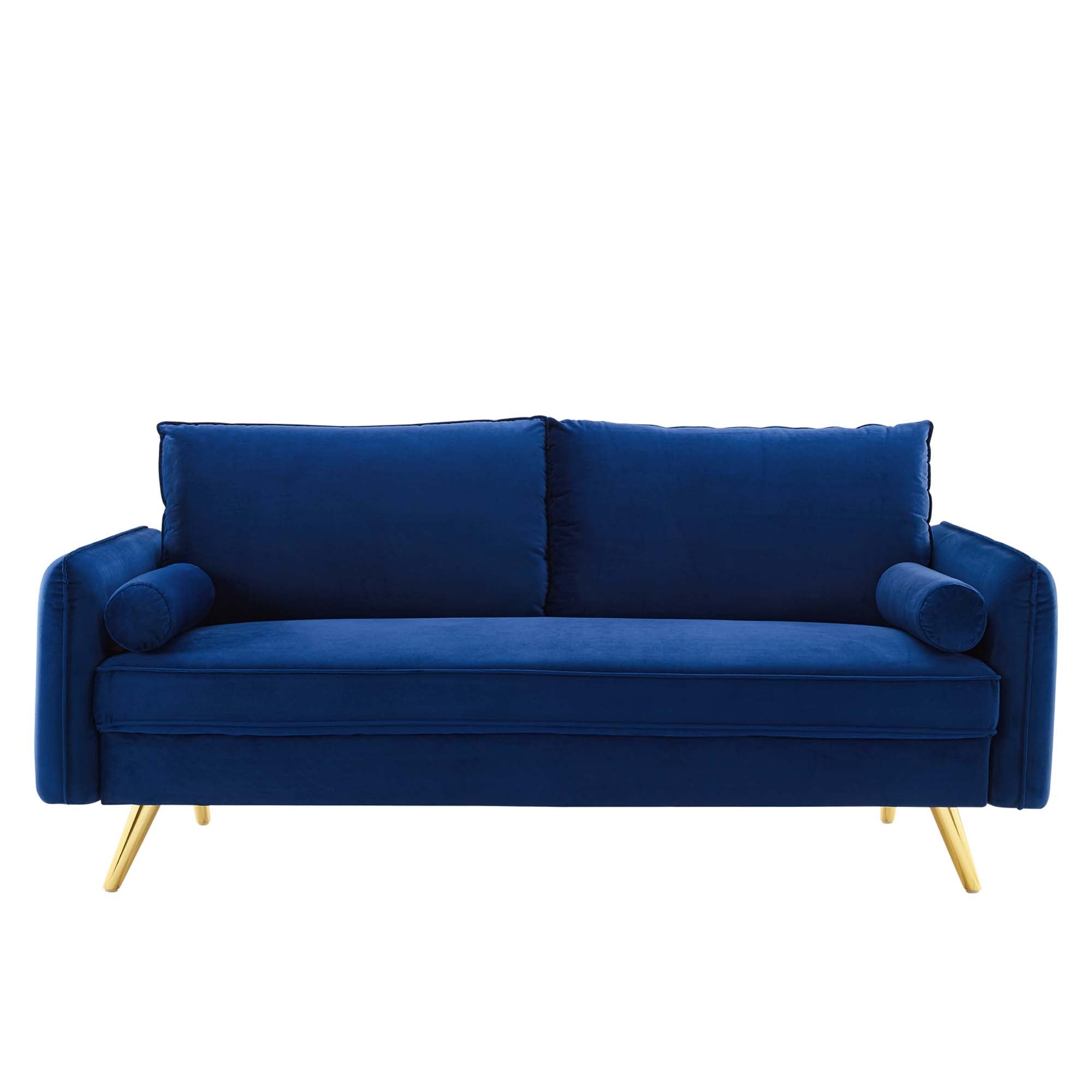 Revive Performance Velvet Sofa, Navy