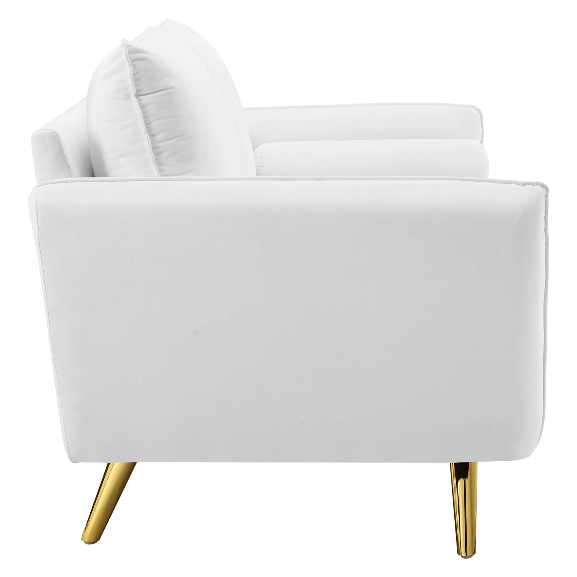 Revive Performance Velvet Sofa, White