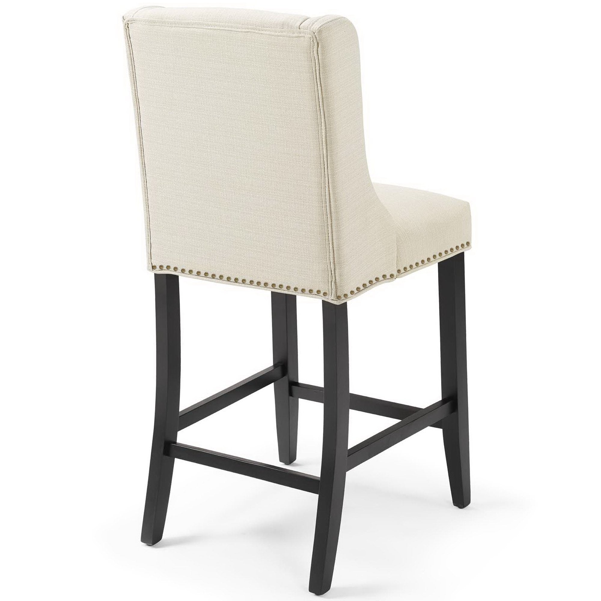 Baron Upholstered Fabric Counter Stool Set of 2, Beige