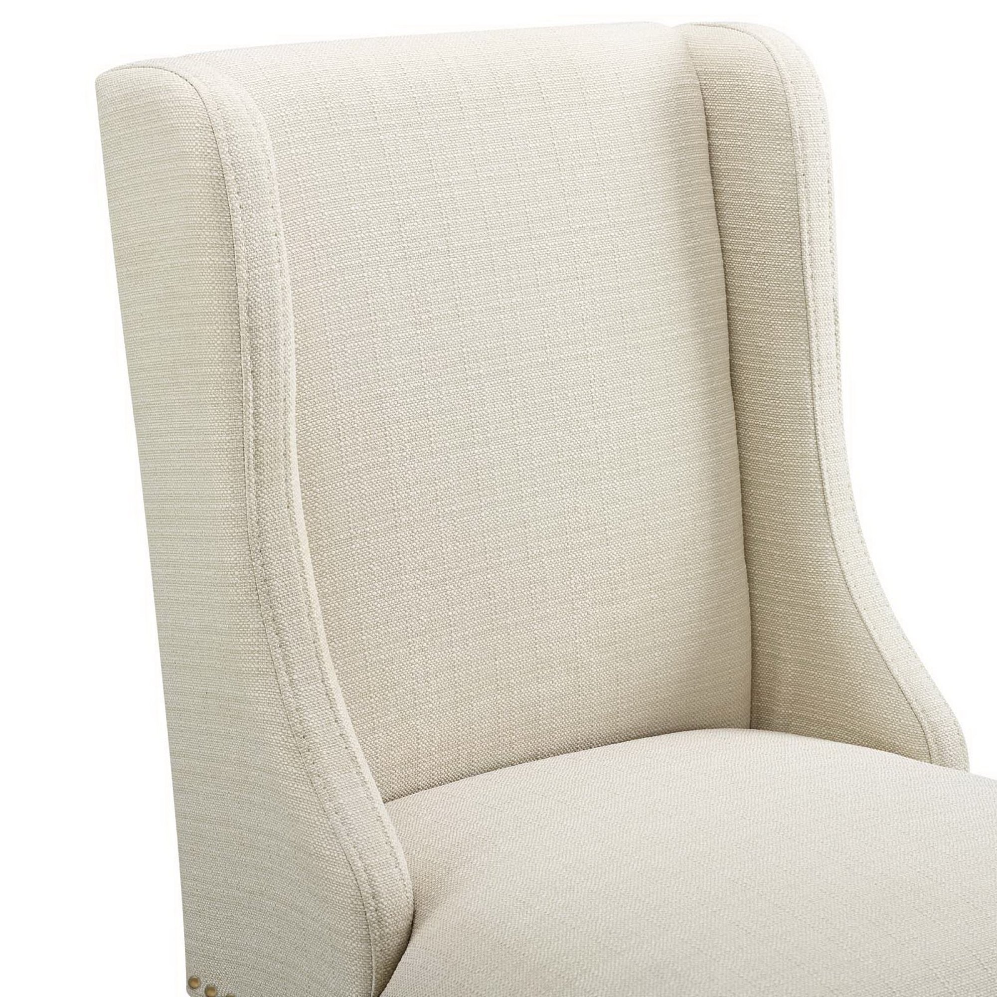 Baron Upholstered Fabric Counter Stool Set of 2, Beige
