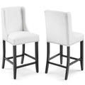 Baron Faux Leather Counter Stool Set of 2, White