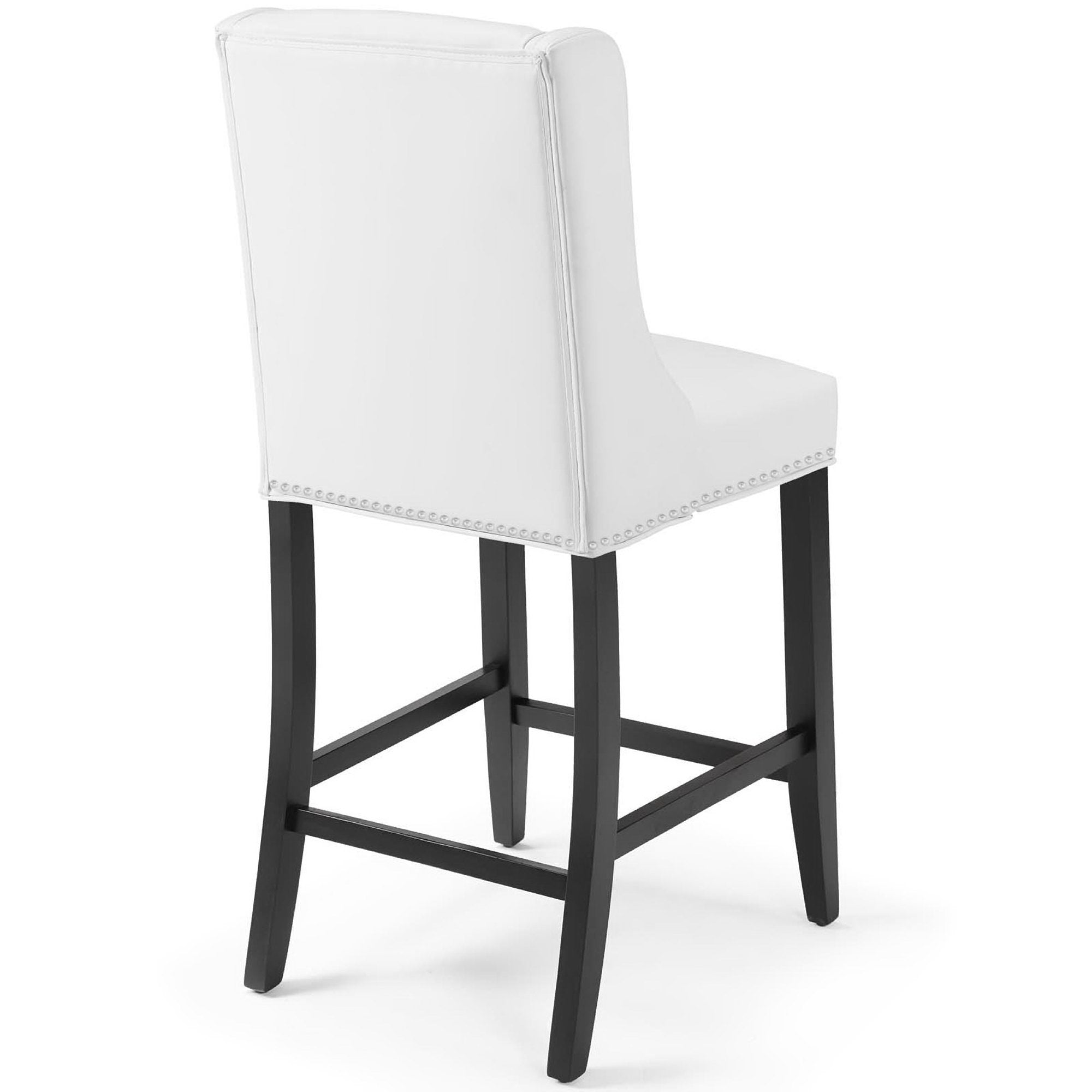 Baron Faux Leather Counter Stool Set of 2, White