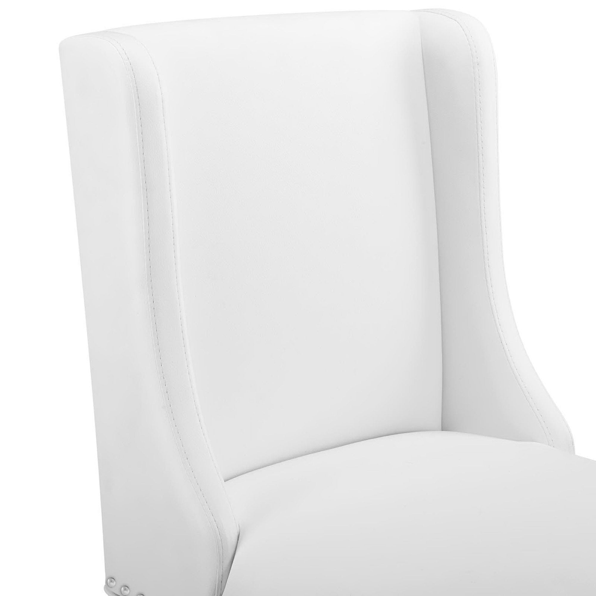 Baron Faux Leather Counter Stool Set of 2, White