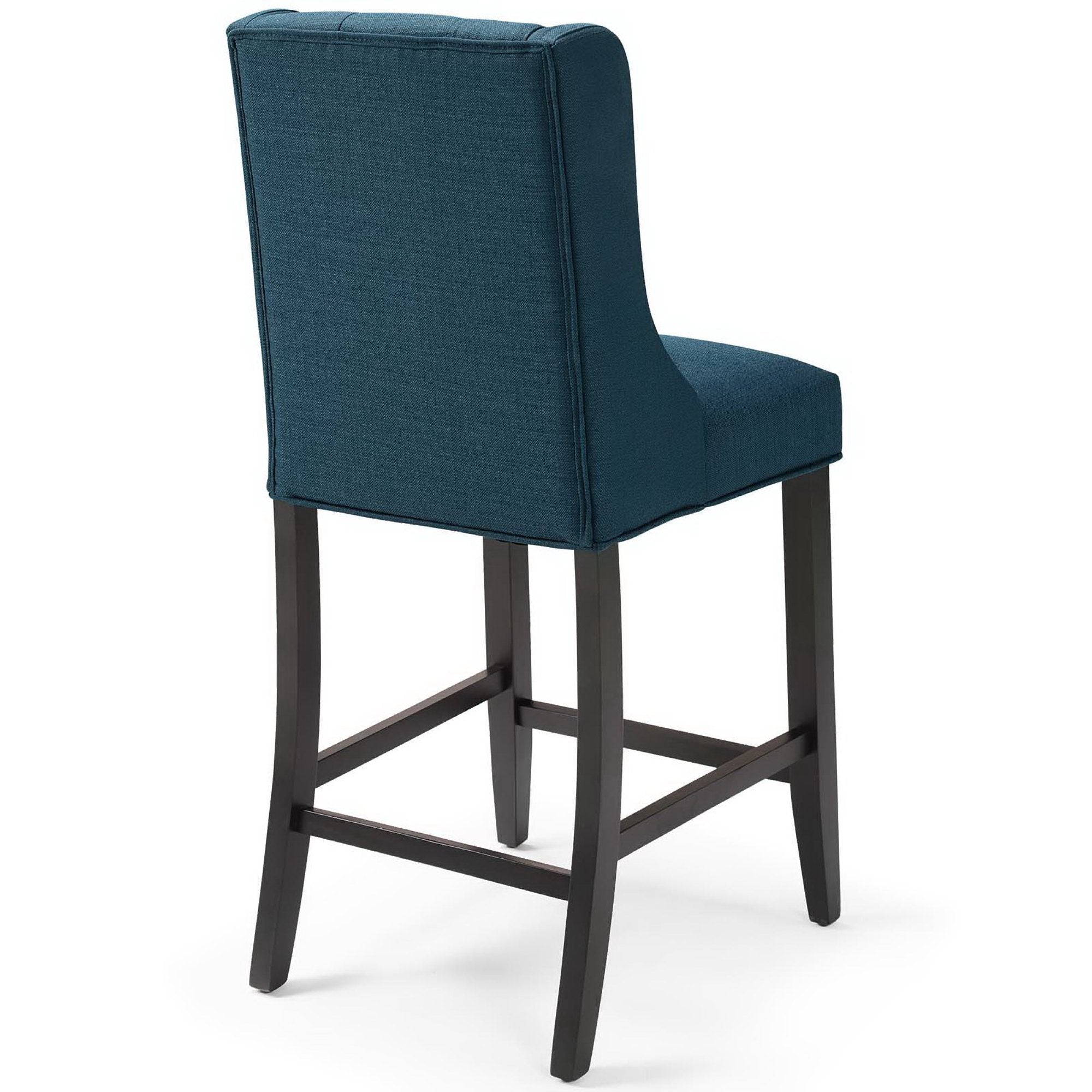 Baronet Upholstered Fabric Counter Bar Stool Set of 2, Azure