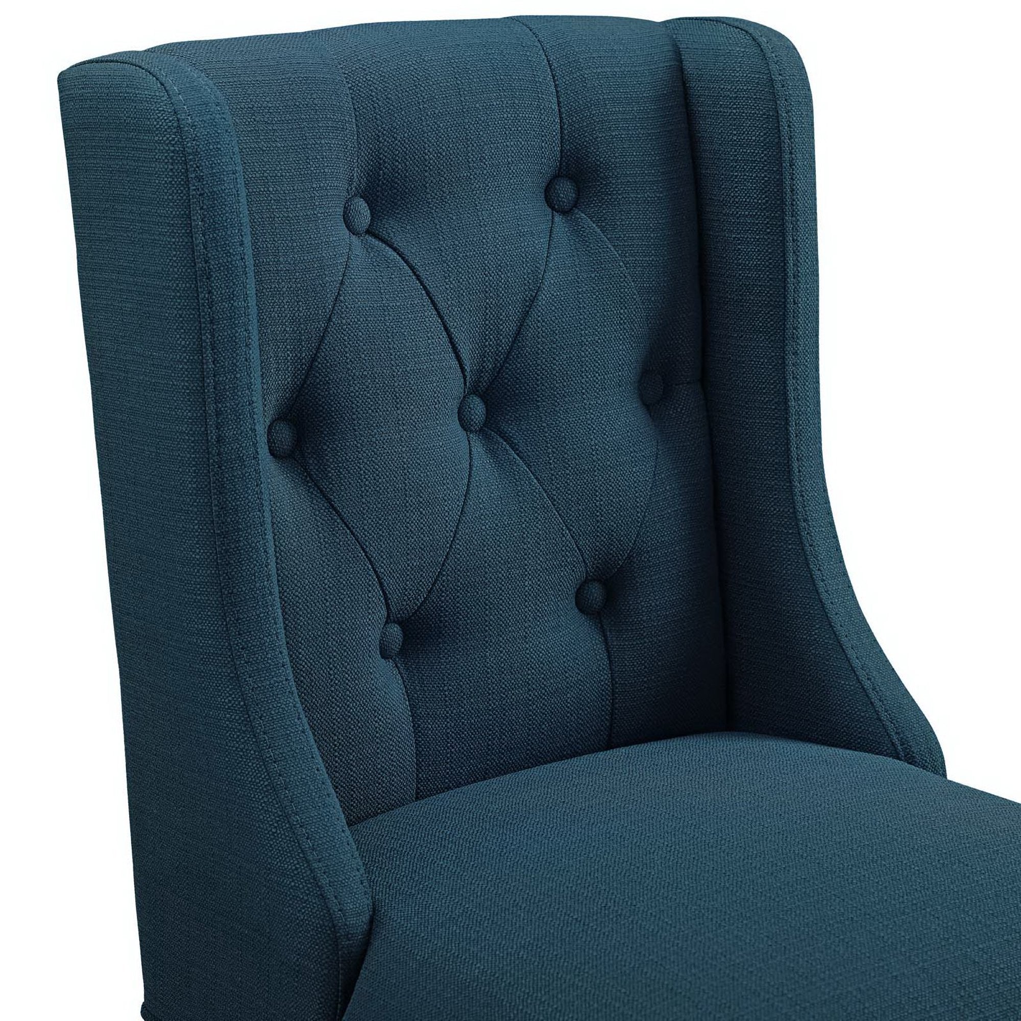 Baronet Upholstered Fabric Counter Bar Stool Set of 2, Azure