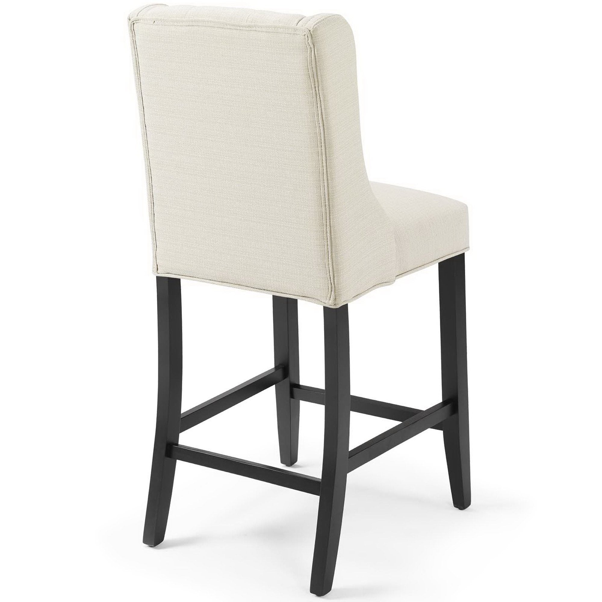 Baronet Upholstered Fabric Counter Bar Stool Set of 2, Beige