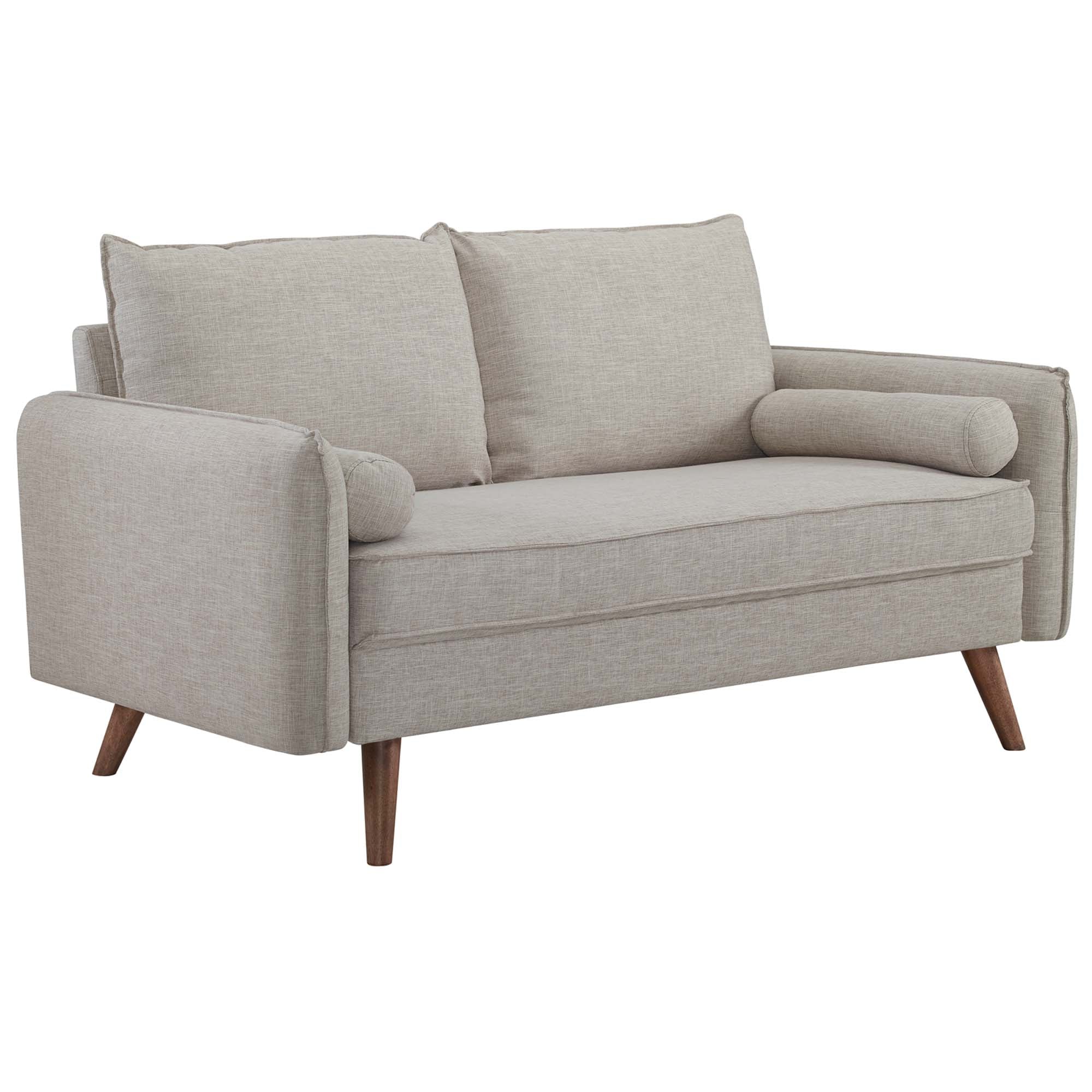 Revive Upholstered Fabric Sofa and Loveseat Set, Beige
