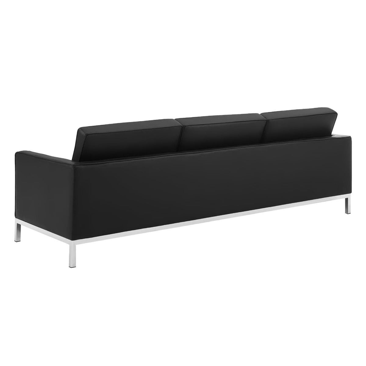 Loft 3 Piece Tufted Upholstered Faux Leather Set, Silver Black - Model EEI-4107