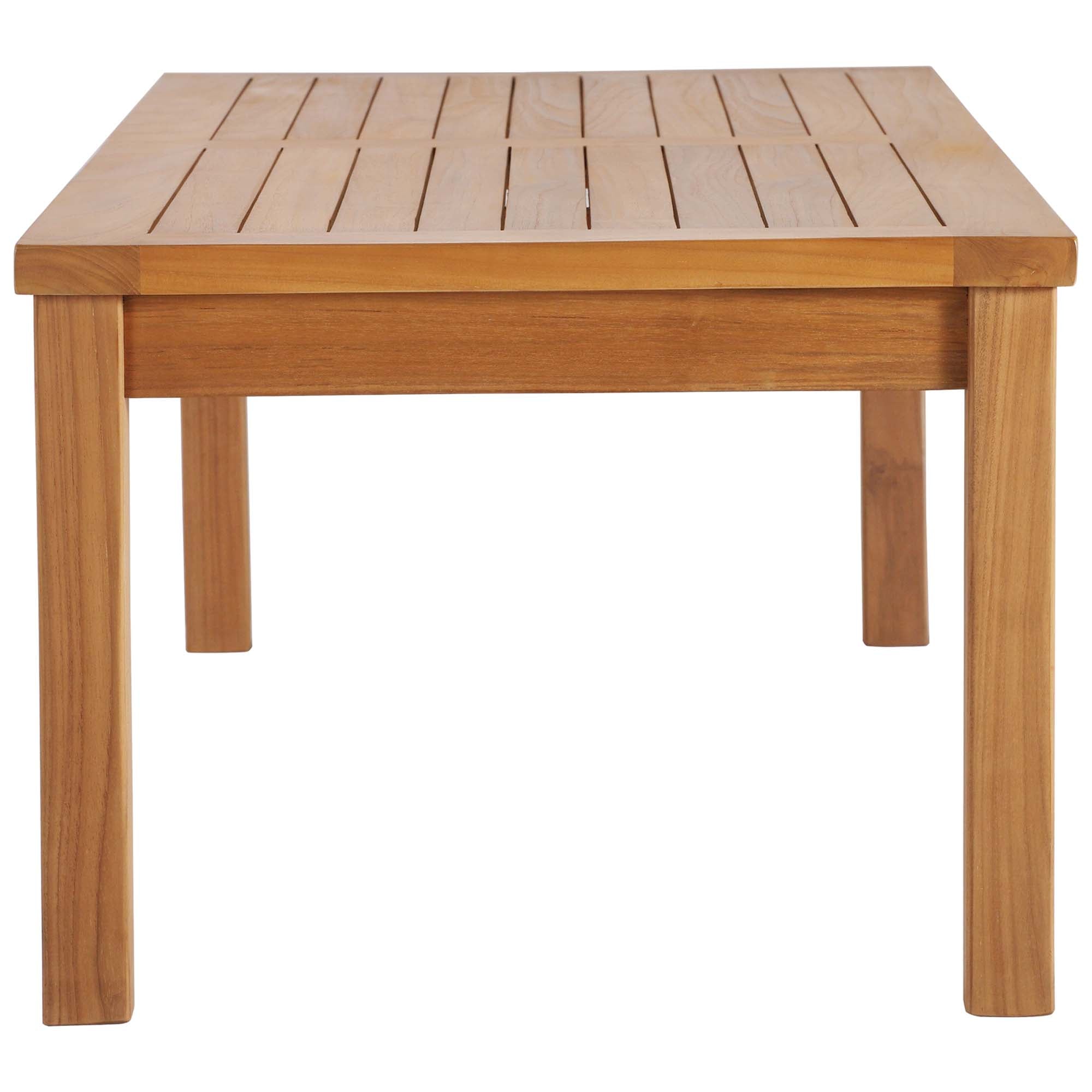 Upland Outdoor Patio Teak Wood Coffee Table, Natural