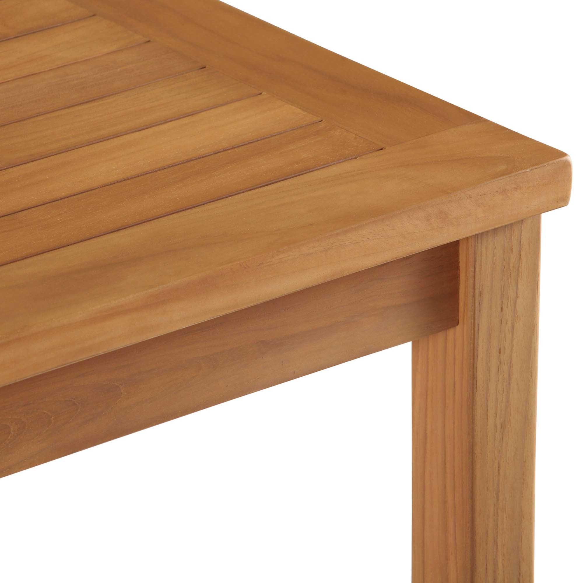 Upland Outdoor Patio Teak Wood Coffee Table, Natural