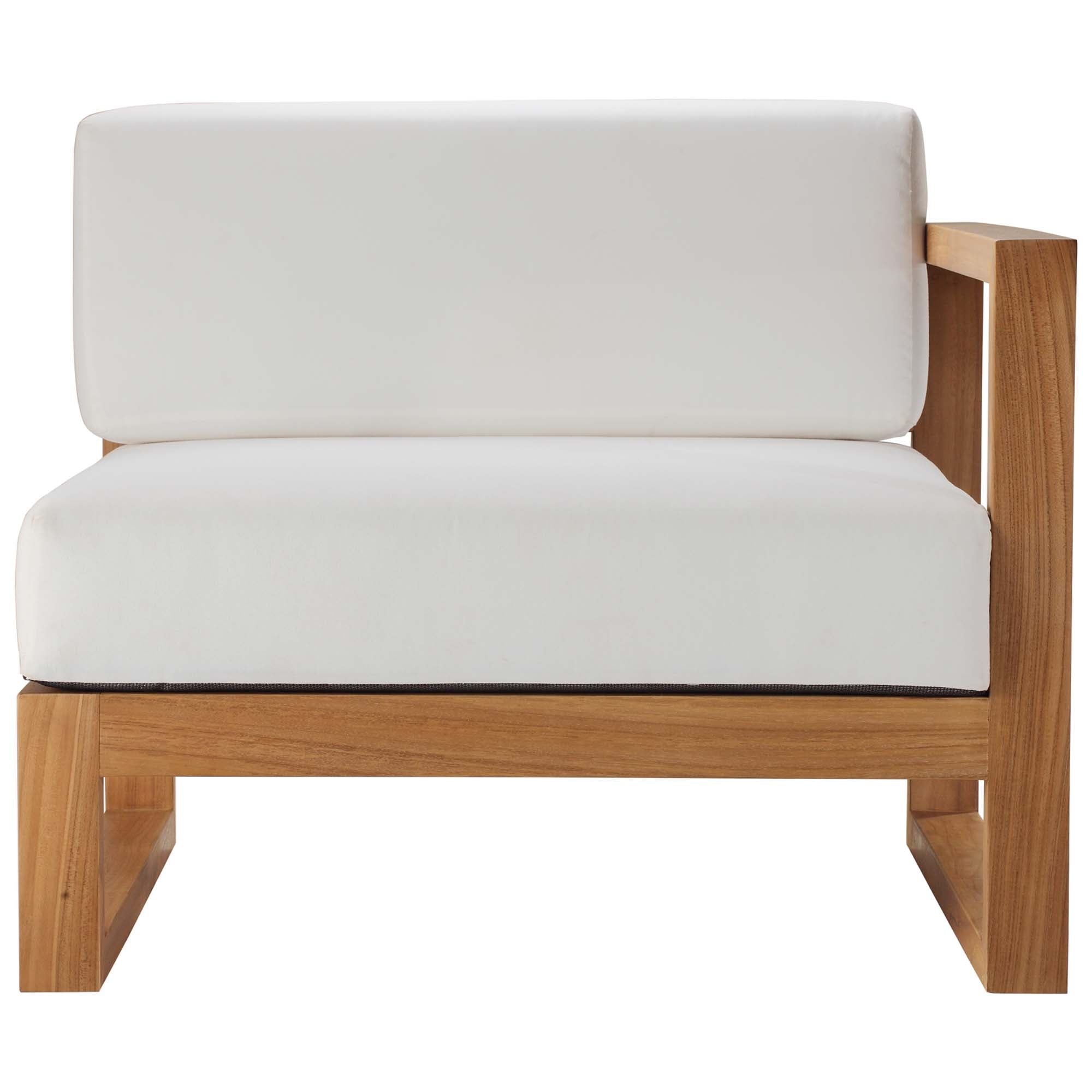 Upland Outdoor Patio Right-Arm Chair, Natural White