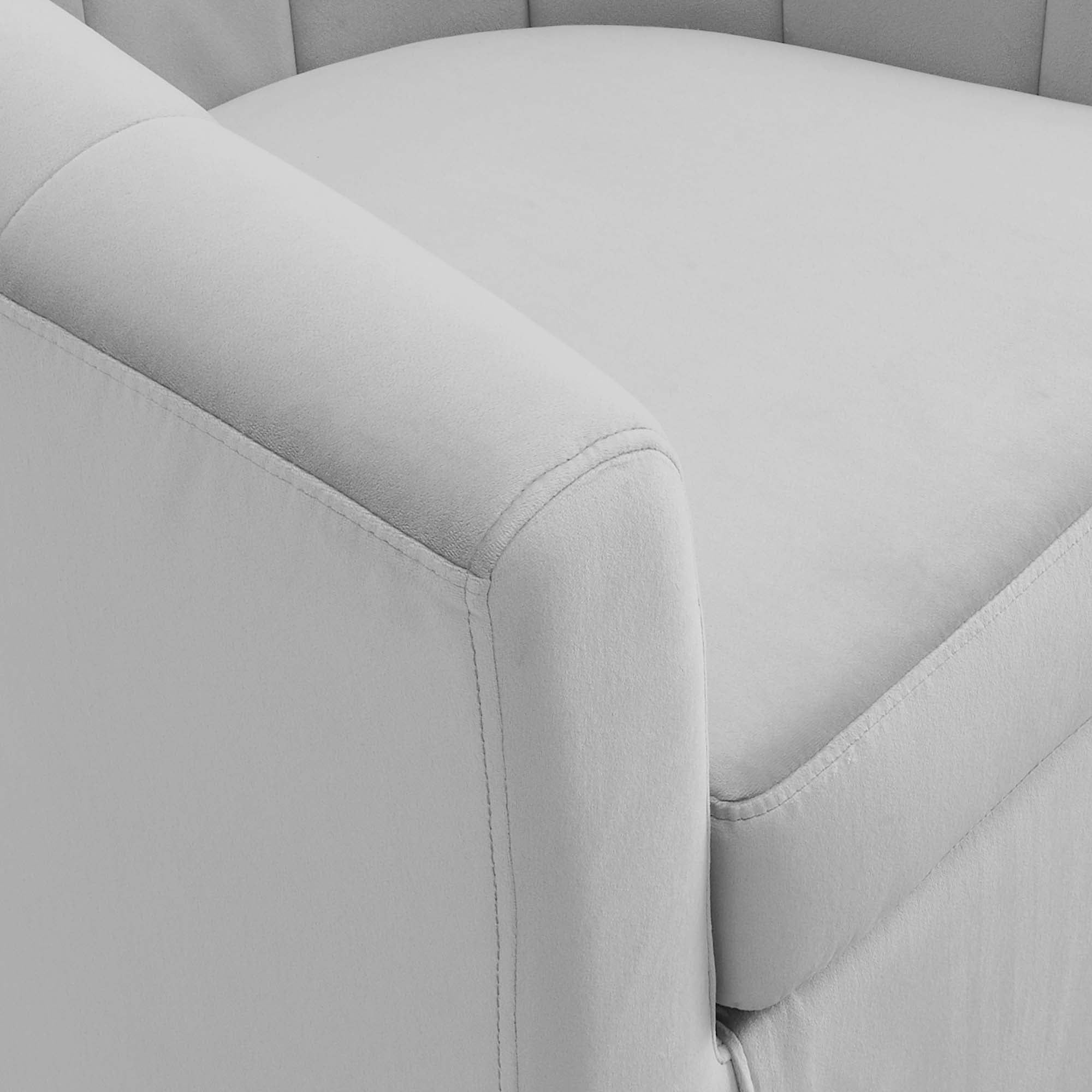 Prospect Performance Velvet Swivel Armchair, Light Gray