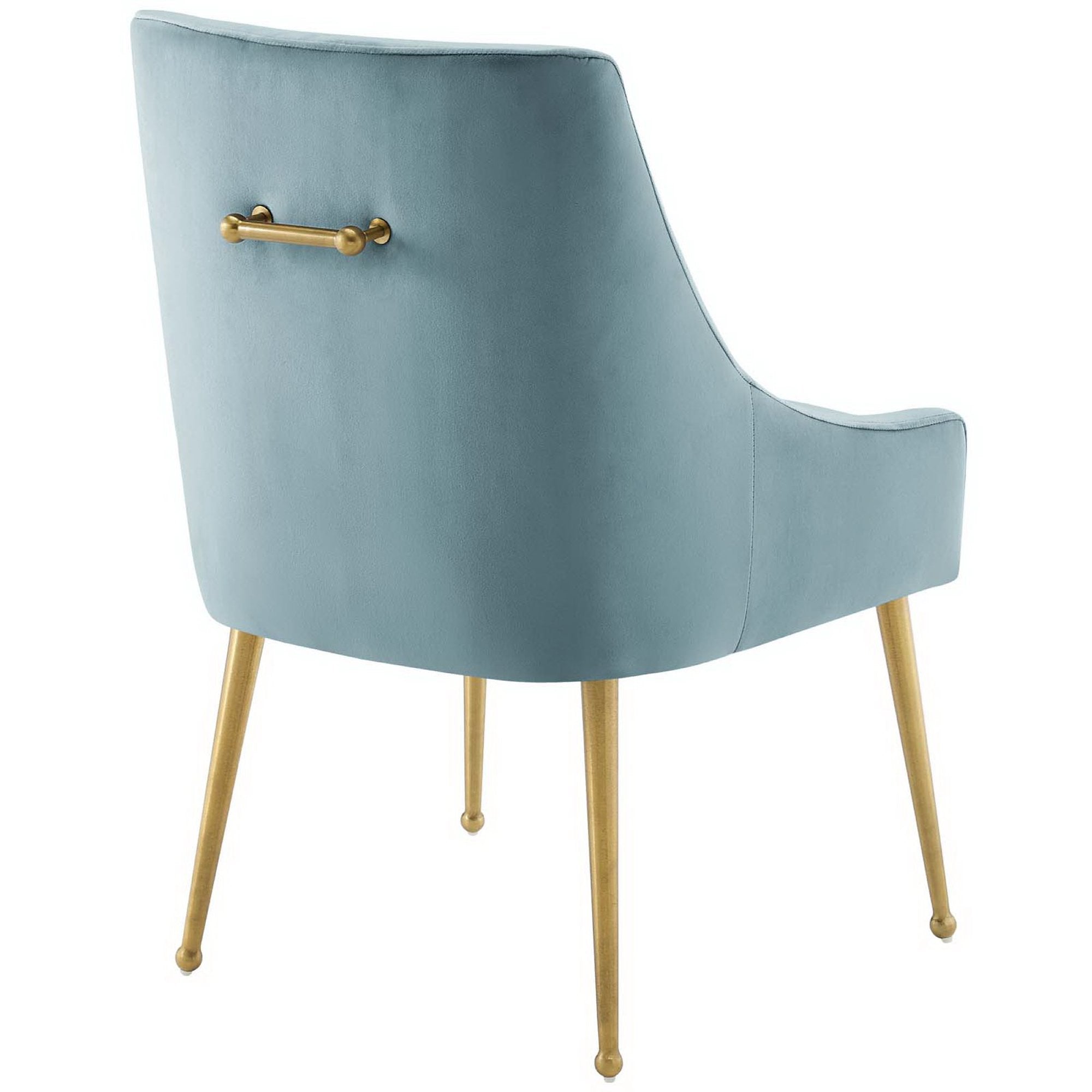 Discern Upholstered Performance Velvet Dining Chair Set of 2, Light Blue