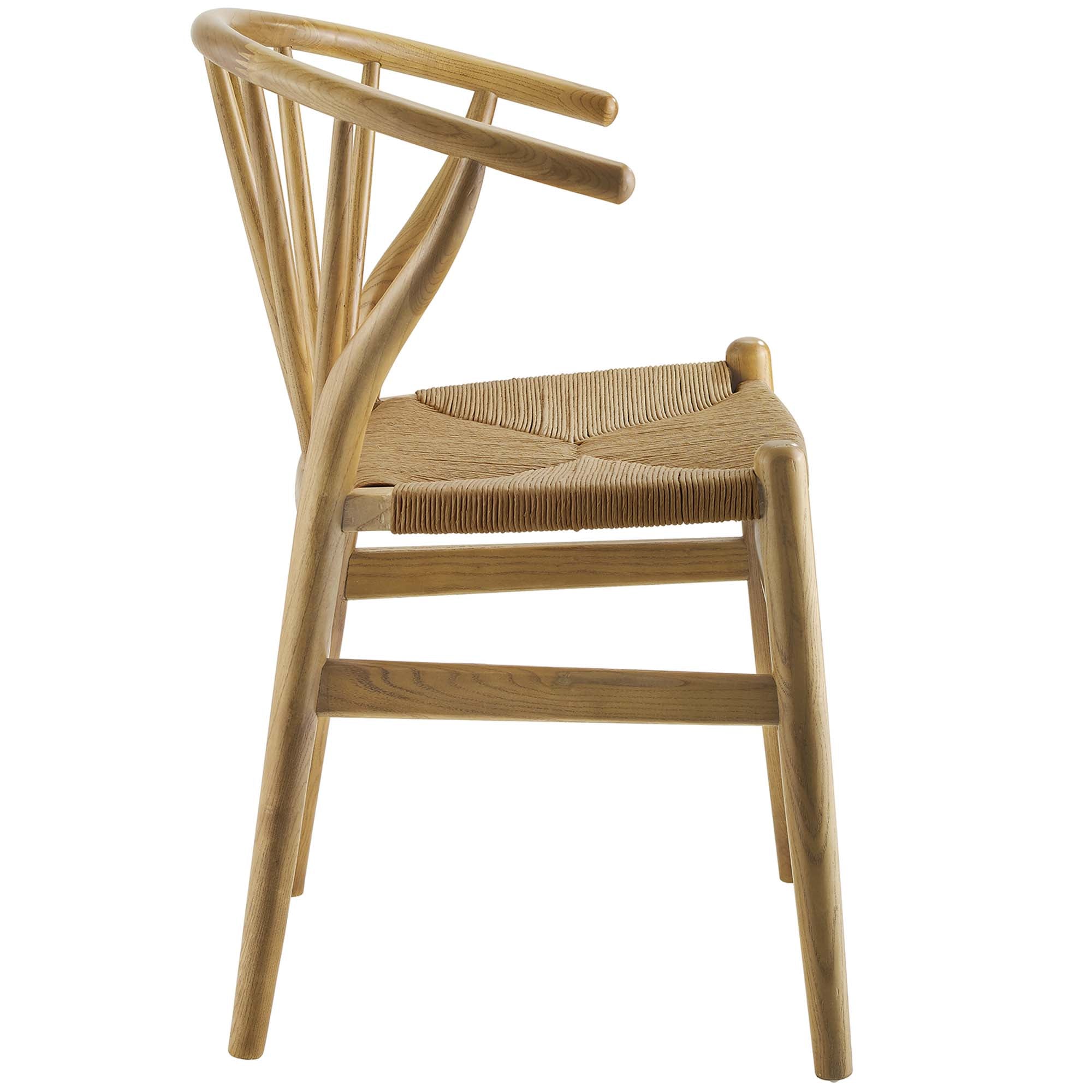 Flourish Spindle Wood Dining Side Chair Set of 2, Natural