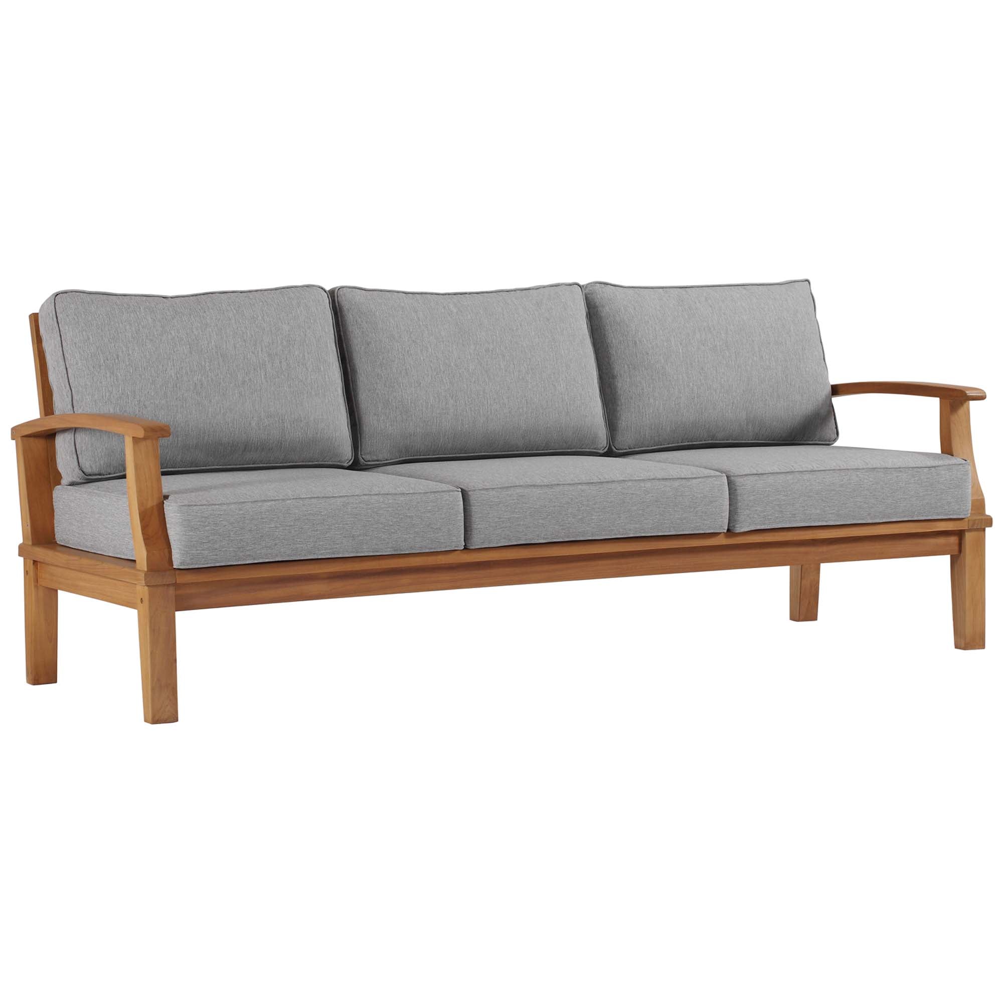 Marina Outdoor Patio Teak Sofa, Natural Gray