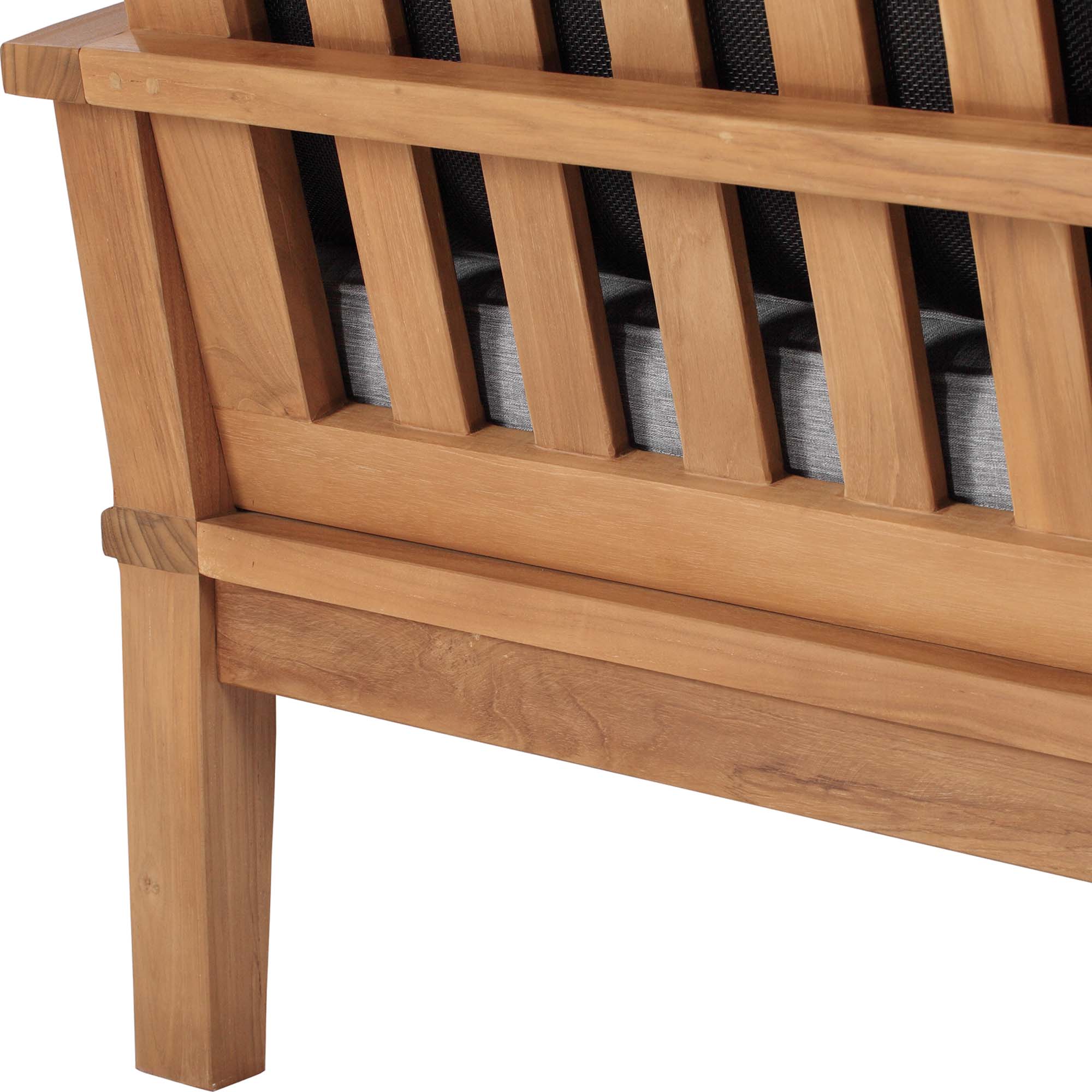Marina Outdoor Patio Teak Sofa, Natural Gray