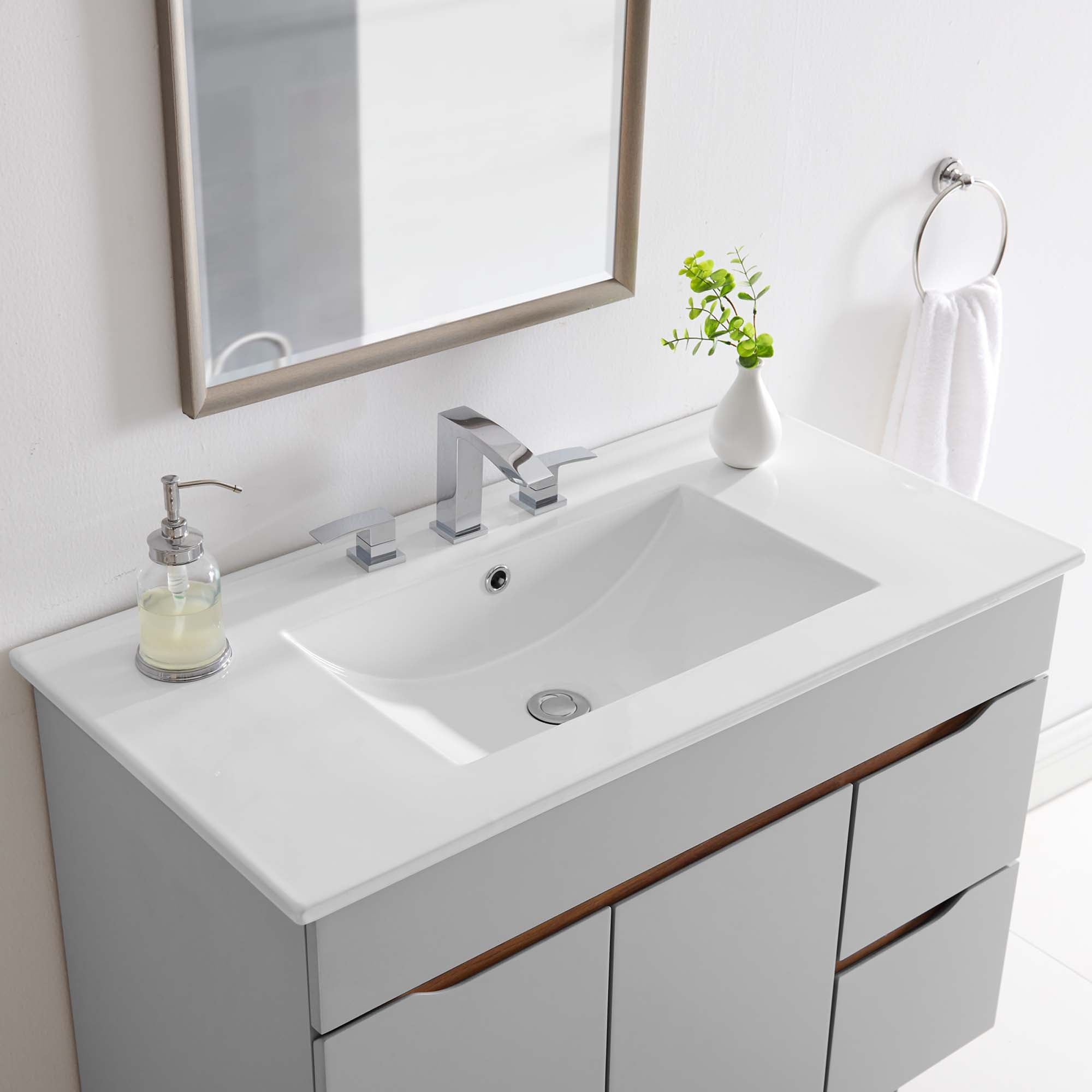 Cayman 36" Bathroom Sink, White
