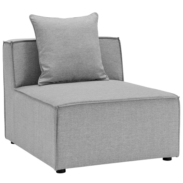Saybrook Outdoor Patio Upholstered Sectional Sofa Armless Chair, Gray