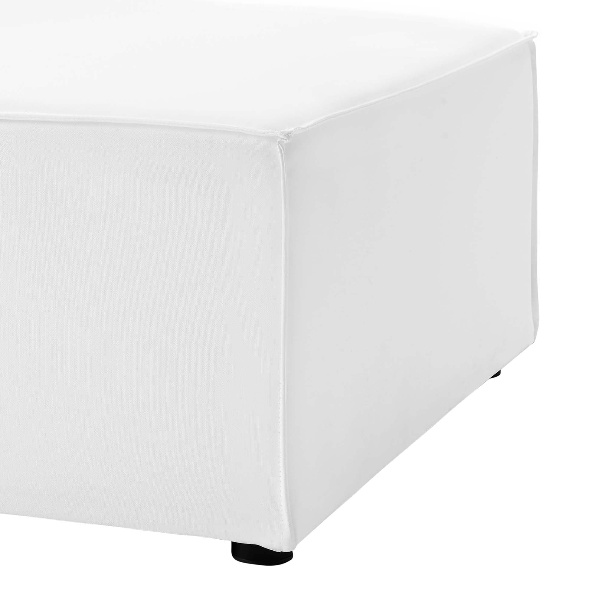 Saybrook Outdoor Patio Upholstered Sectional Sofa Armless Chair, White