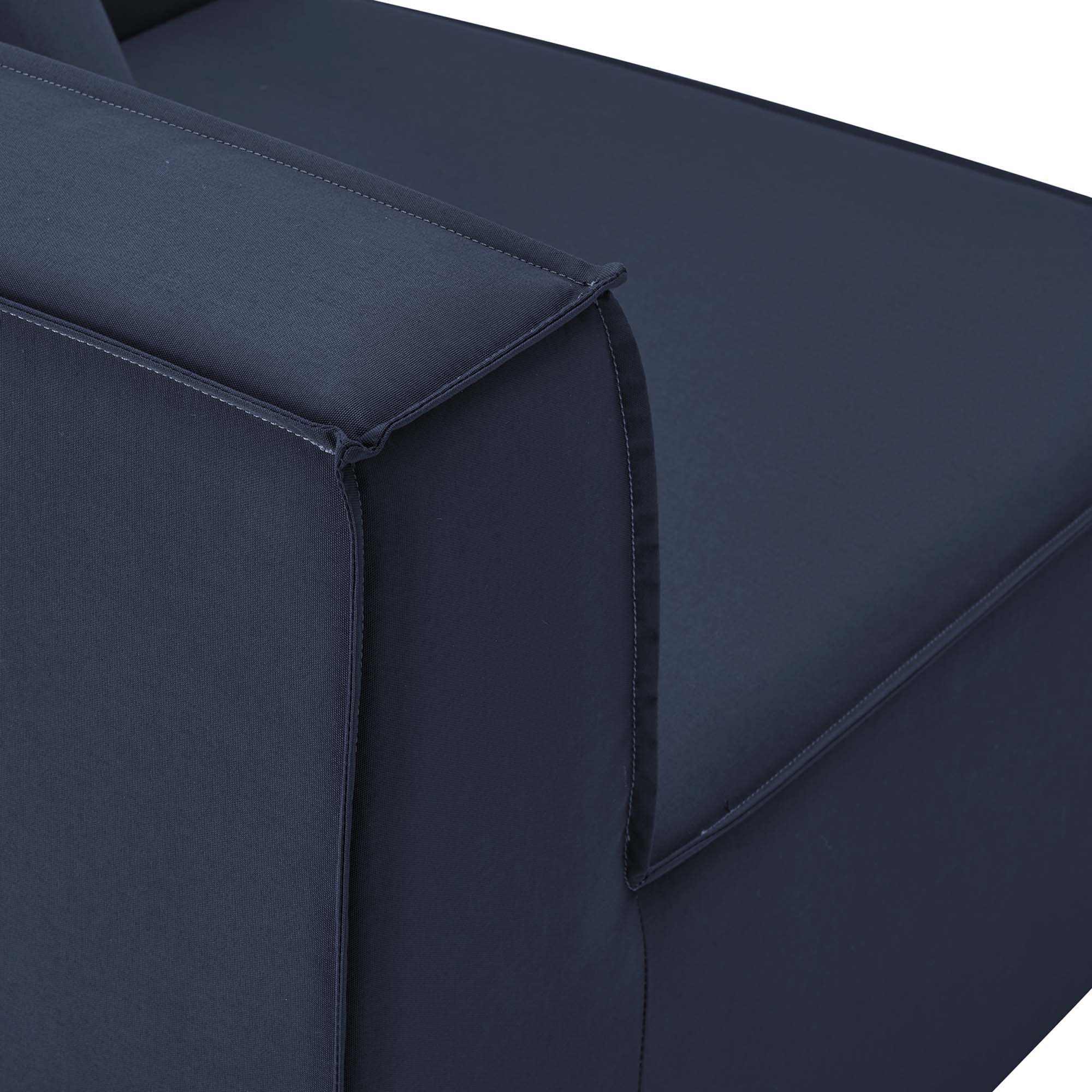 Saybrook Outdoor Patio Upholstered Sectional Sofa Corner Chair, Navy