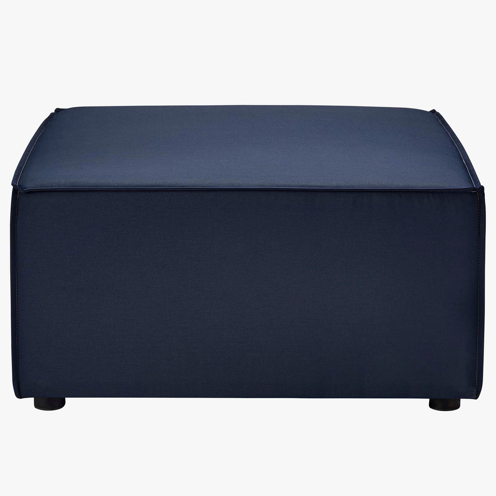 Saybrook Outdoor Patio Upholstered Sectional Sofa Ottoman, Navy