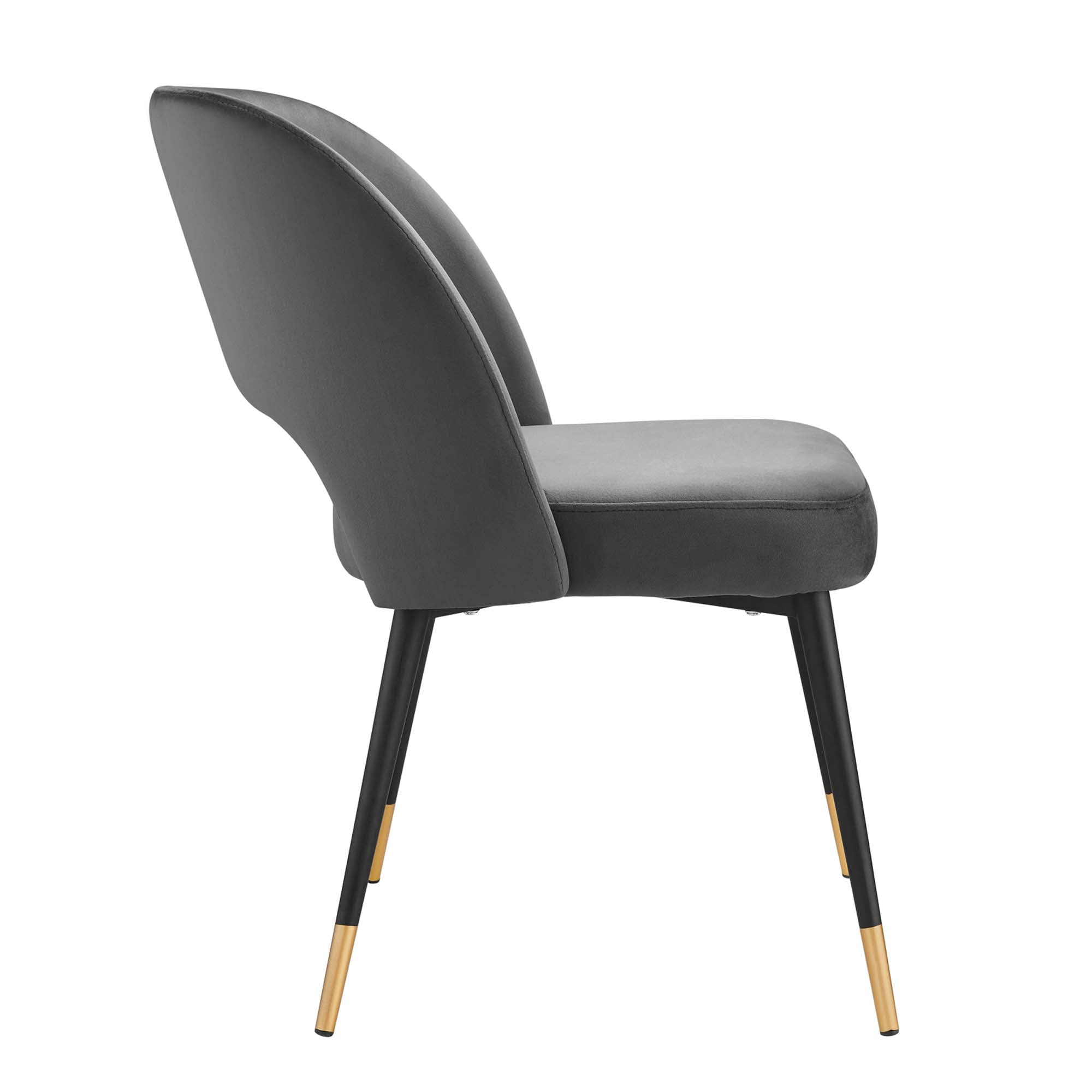 Rouse Performance Velvet Dining Side Chair, Charcoal