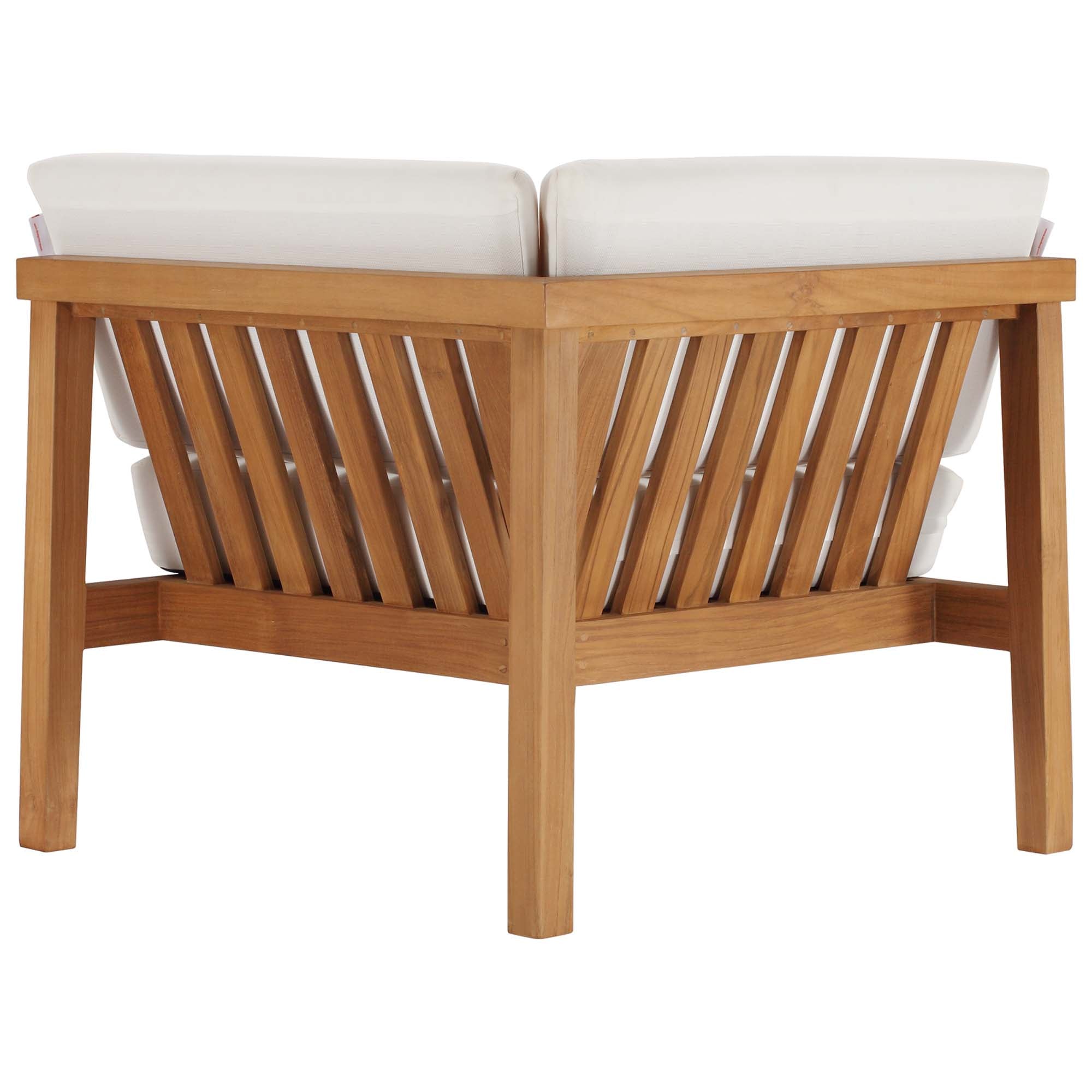 Bayport 3-Piece Outdoor Patio Teak Wood Sectional Sofa Set, Natural White