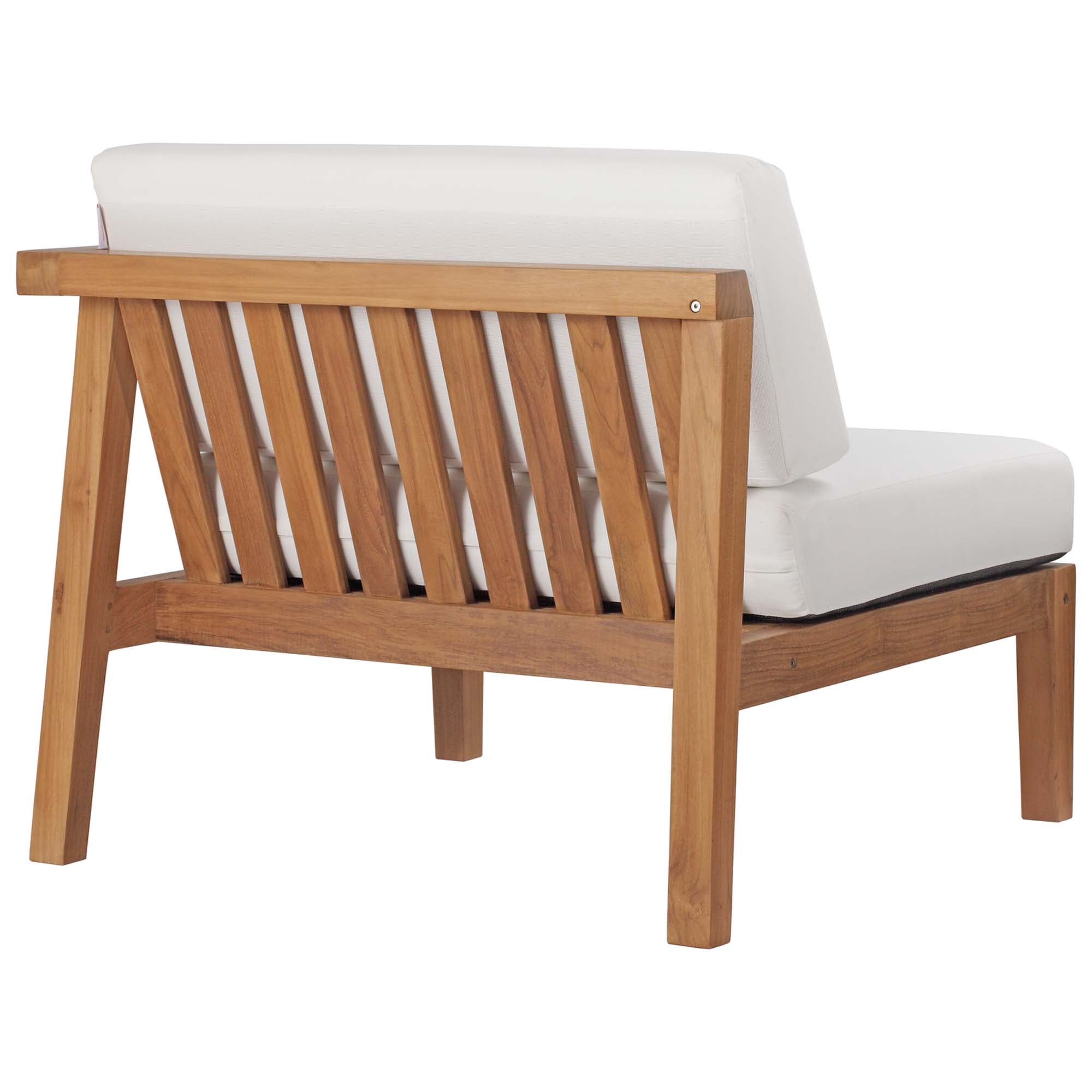 Bayport Outdoor Patio Teak Wood 2-Seater Loveseat, Natural White