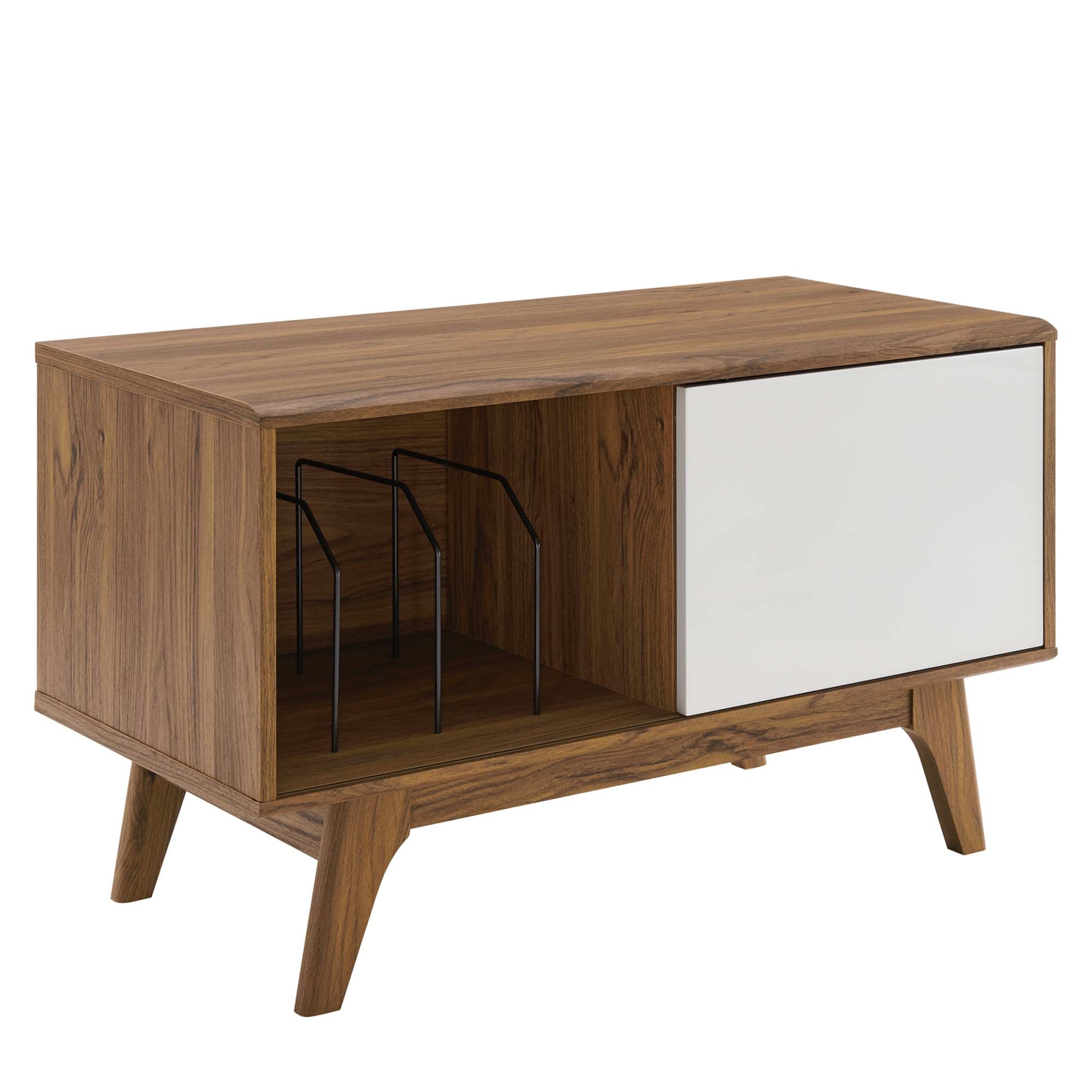 Envision Vinyl Record Display Stand, Walnut White