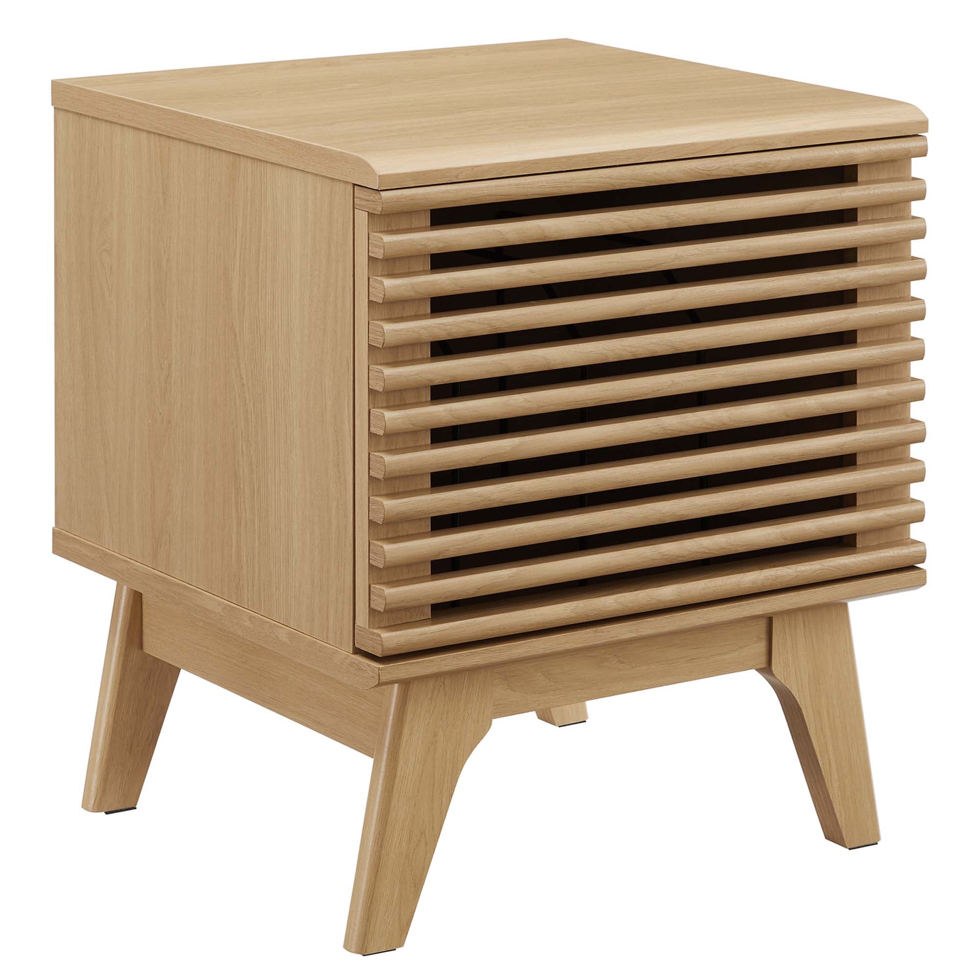 Render Vinyl Record Display Stand, Oak