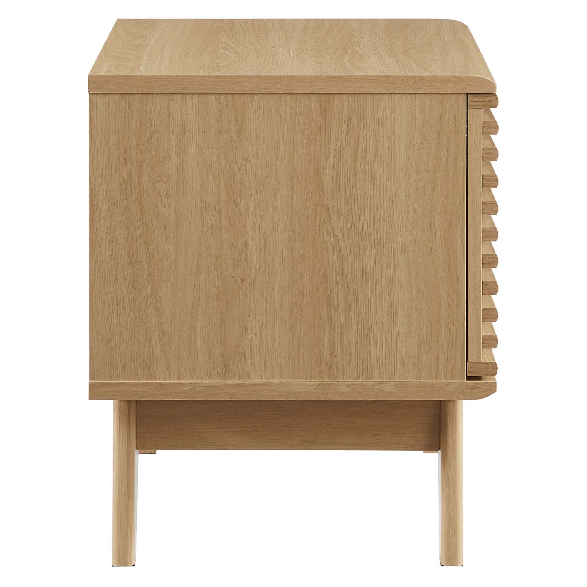 Render Vinyl Record Display Stand, Oak