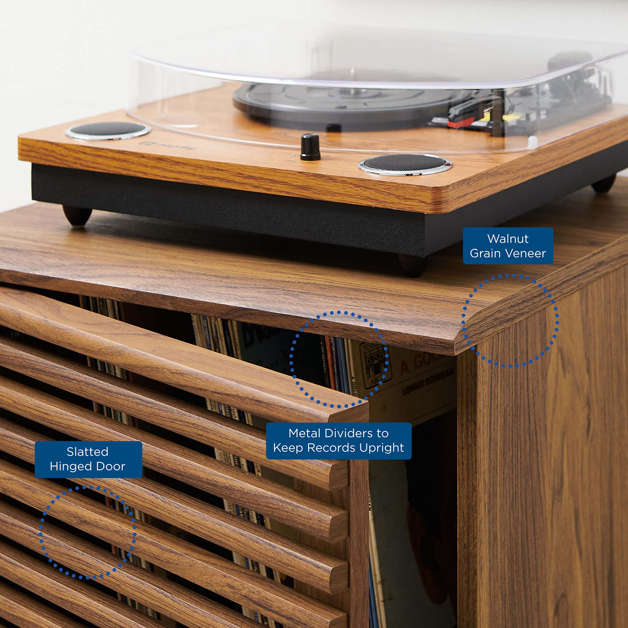 Render Vinyl Record Display Stand, Walnut