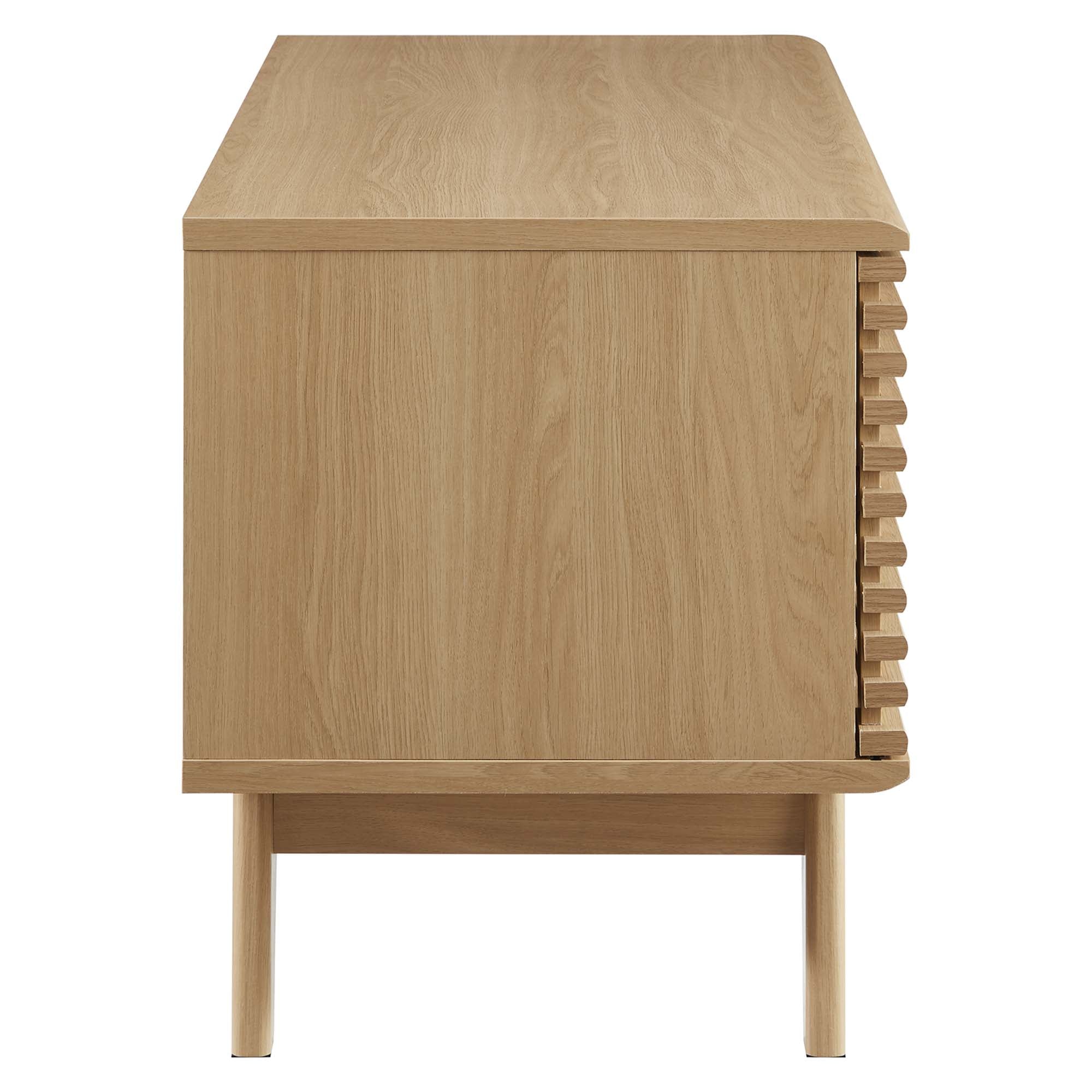 Render Vinyl Record Display Stand, Oak