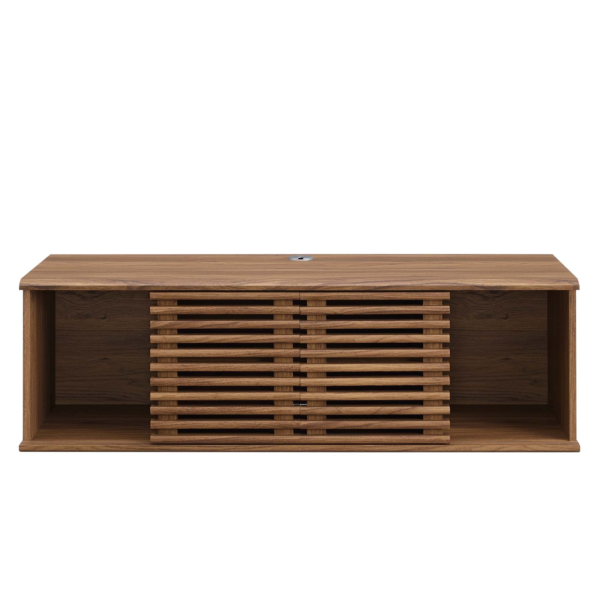Render 46" Wall-Mount Media Console TV Stand, Walnut