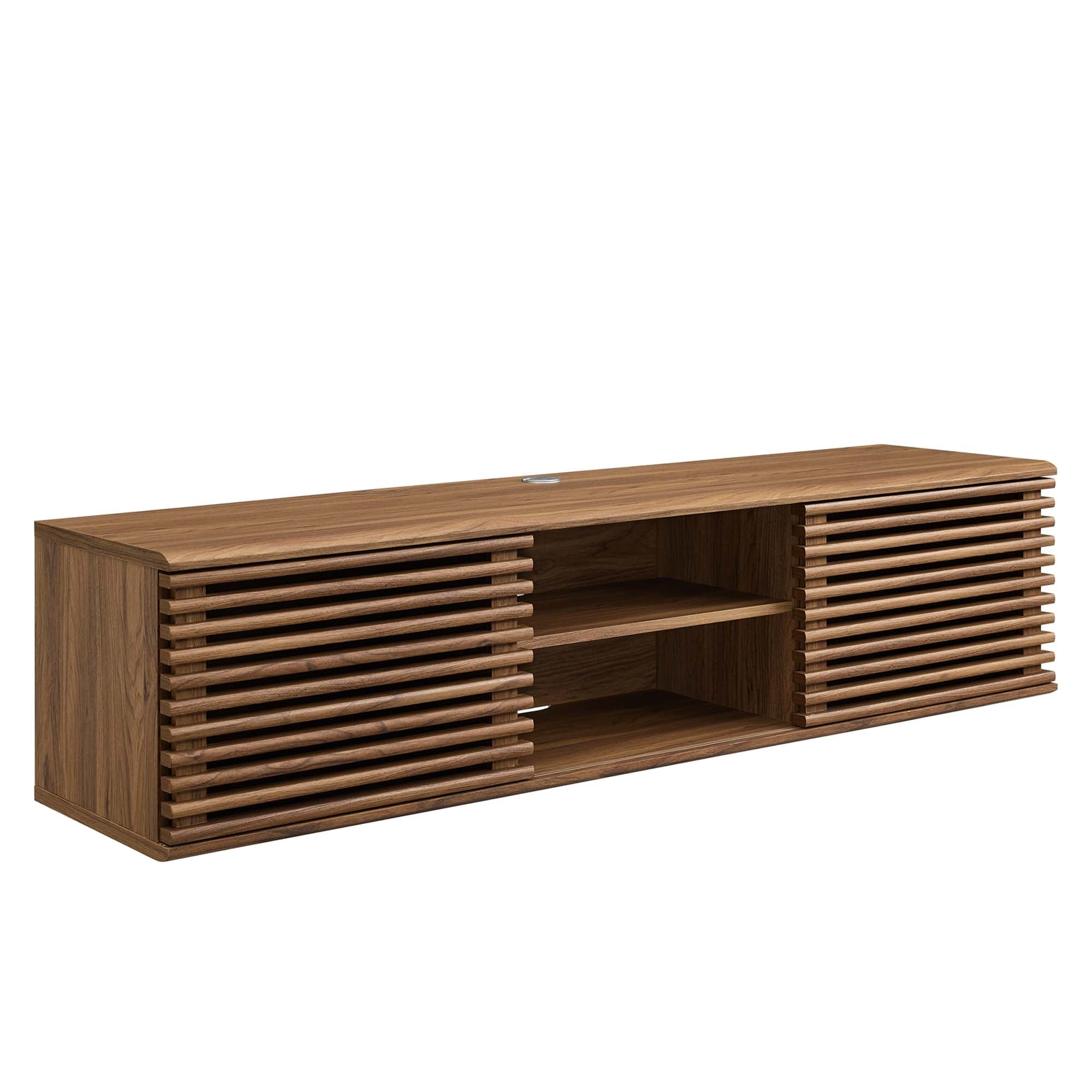 Render 60" Wall-Mount Media Console TV Stand, Walnut