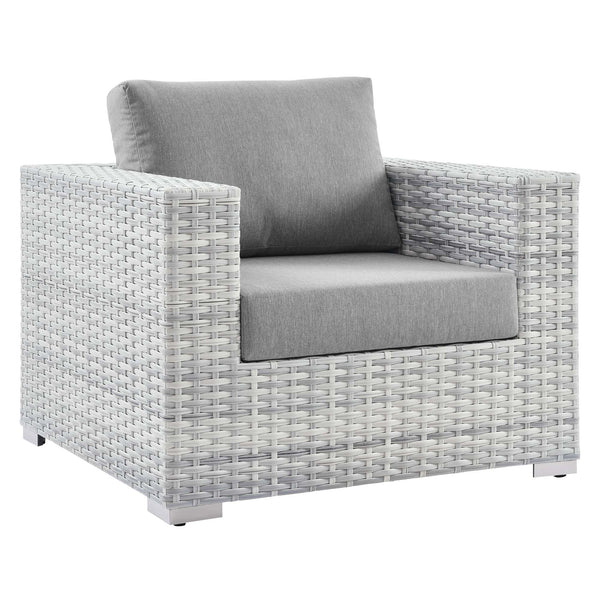 Convene Outdoor Patio Armchair, Light Gray Gray
