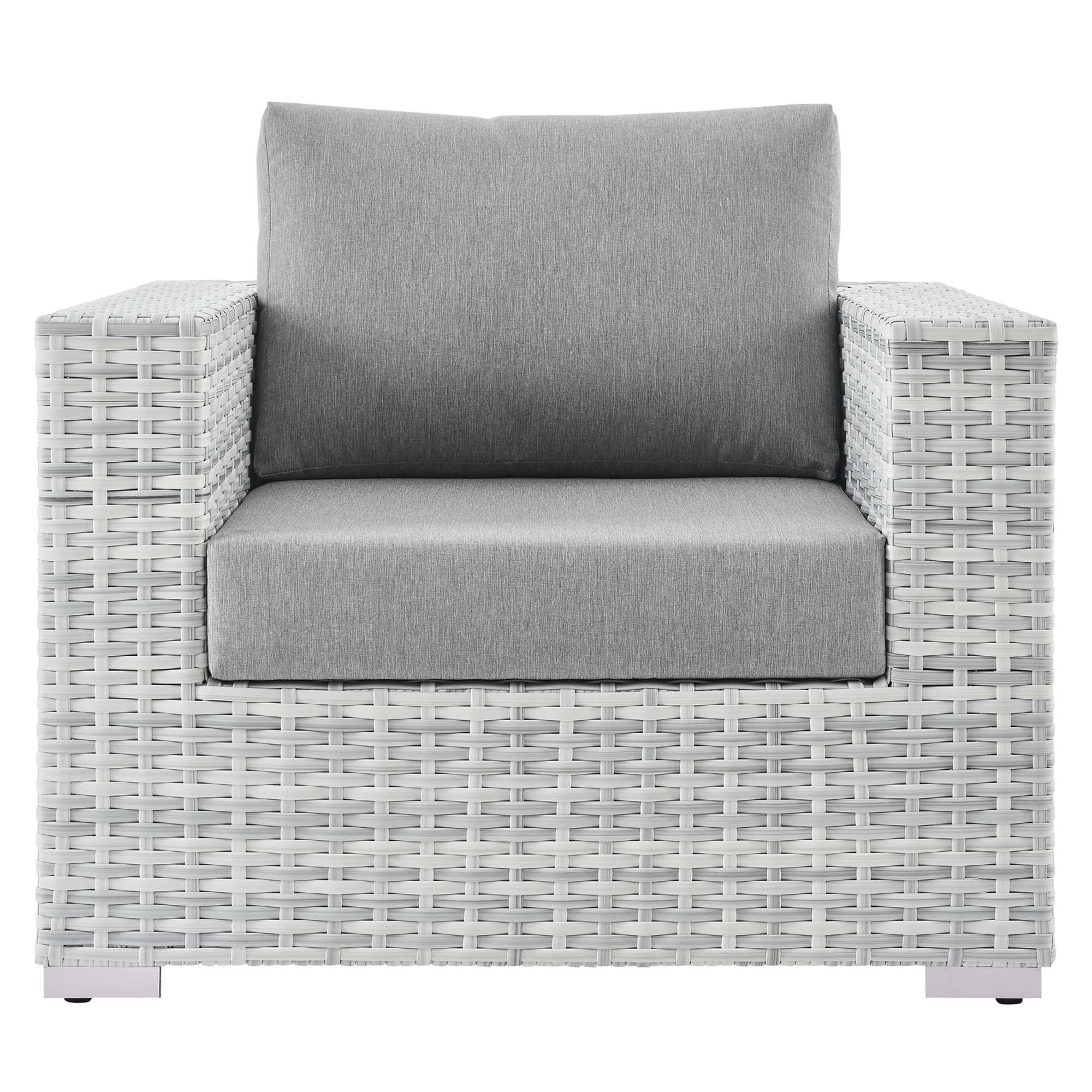 Convene Outdoor Patio Armchair, Light Gray Gray